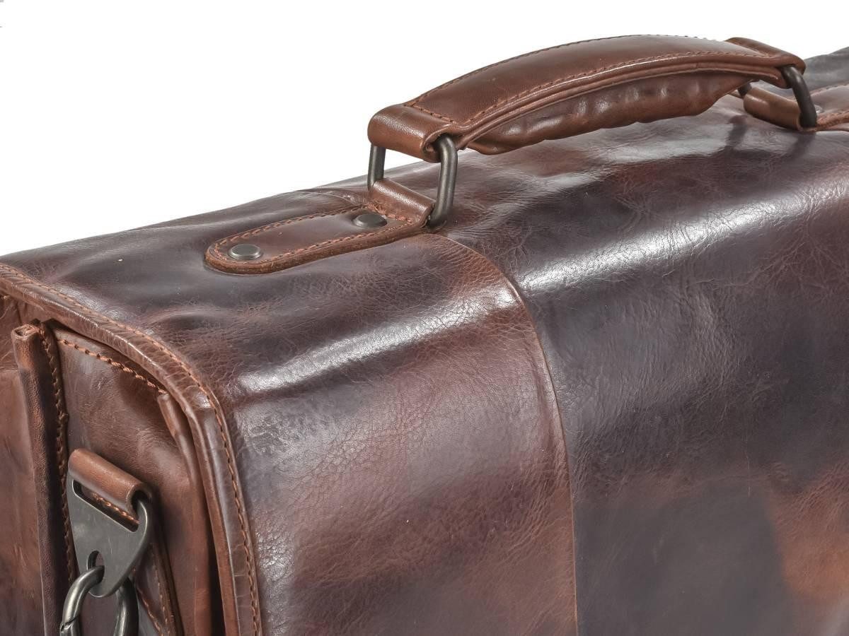 Greenburry Aktentasche "Rugged" Lehrertasche Herren Schultasche Leder 41x30cm teak braun, used Look, Businesstasche, für Herren, für Damen