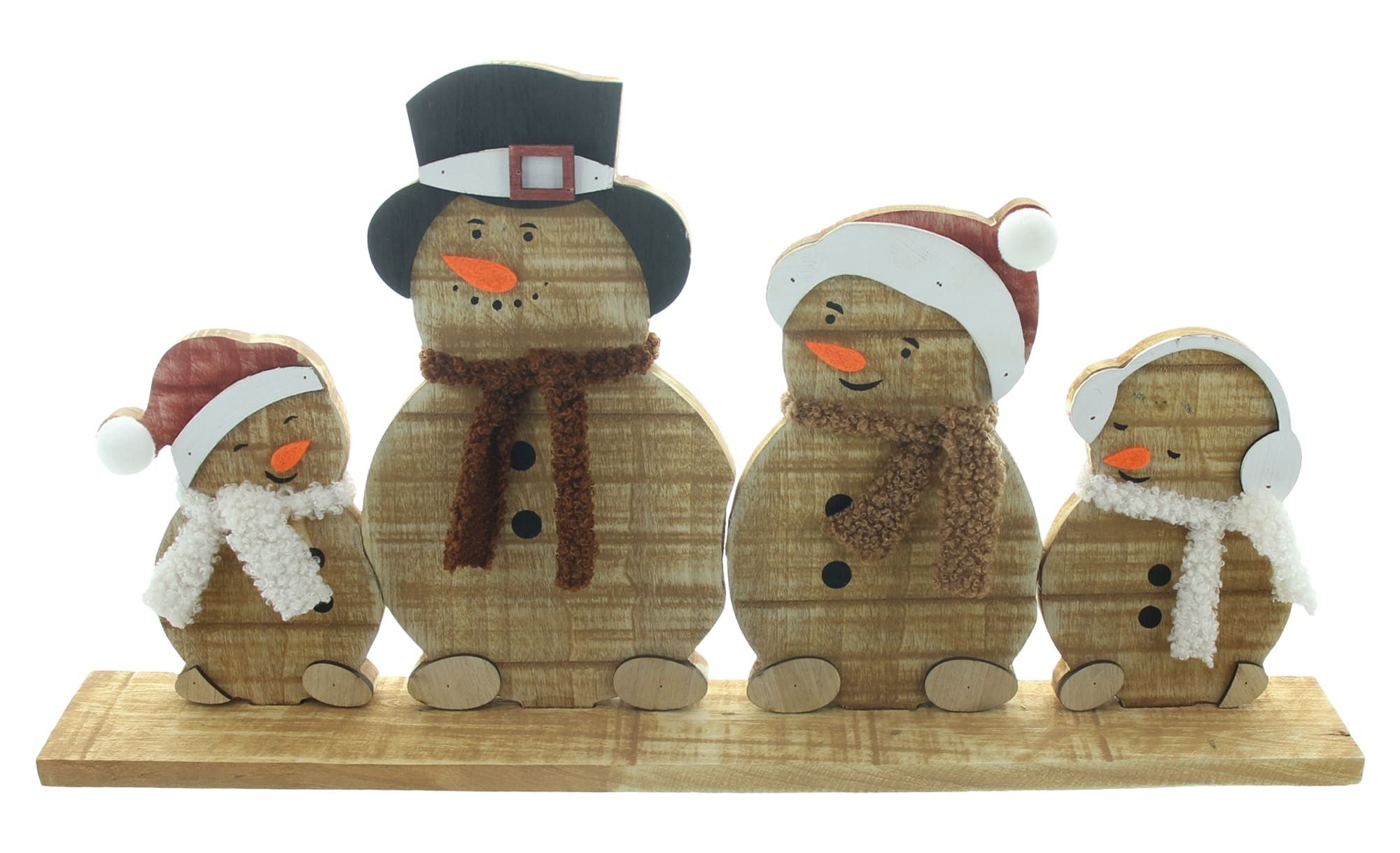 Dekoleidenschaft Schneemann aus Holz, Winterdeko "Schneemannbande" 45x23 cm, Holzdeko Weihnachten, Schneemänner, Weihnachtsdeko, Winterdeko