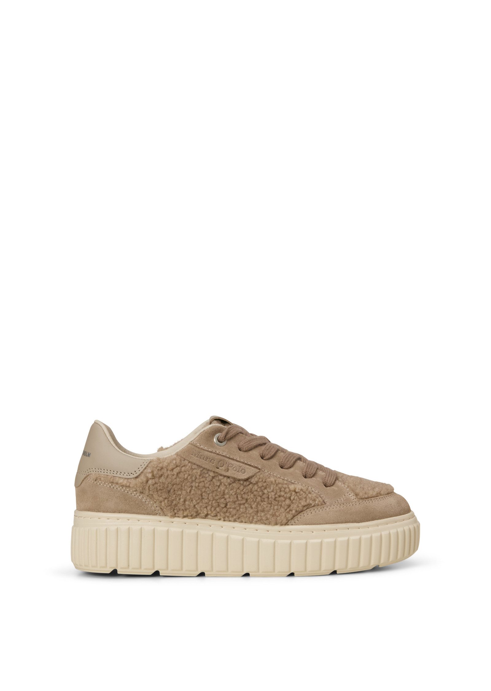 Marc O'Polo aus Teddyfell mit Echtleder-Details Sneaker – Bild 2 von 5