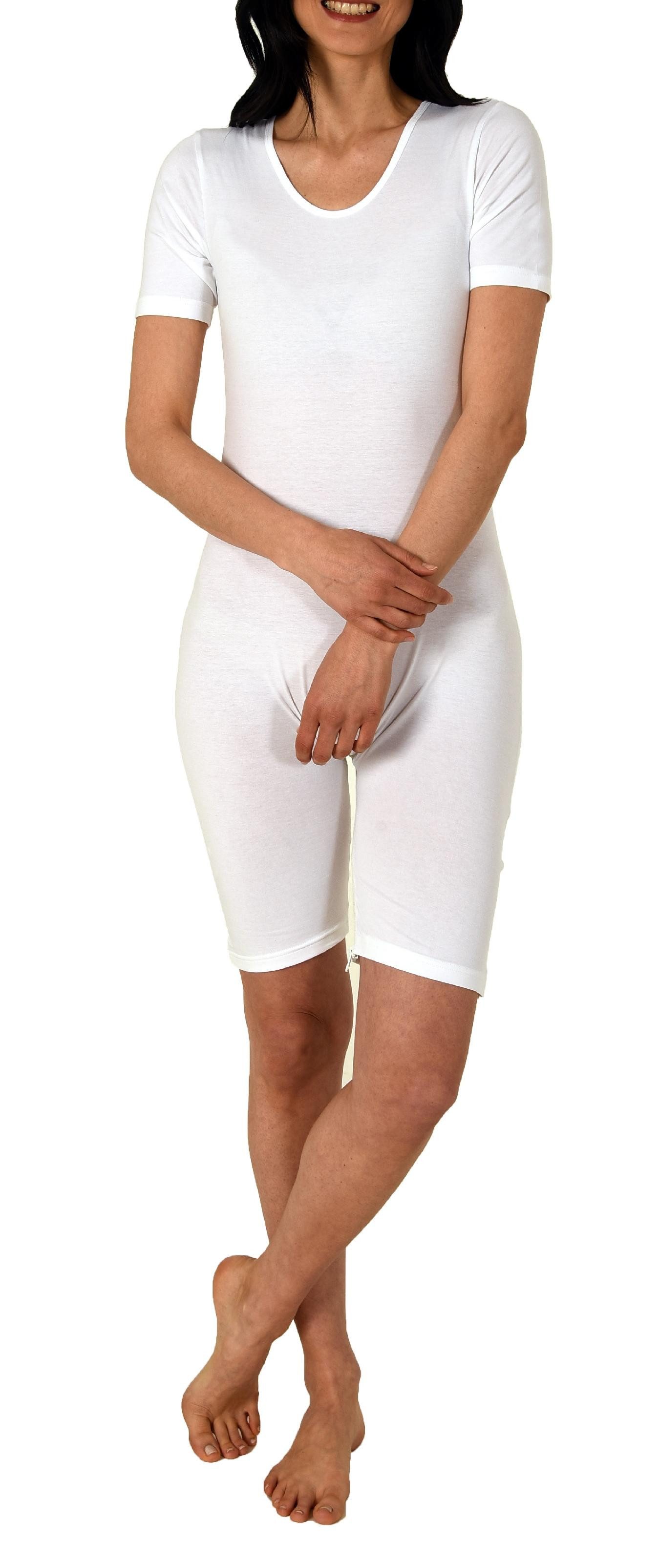 Normann Pyjama Pflegebody kurzarm - UNISEX - mit Beinreißverschluss