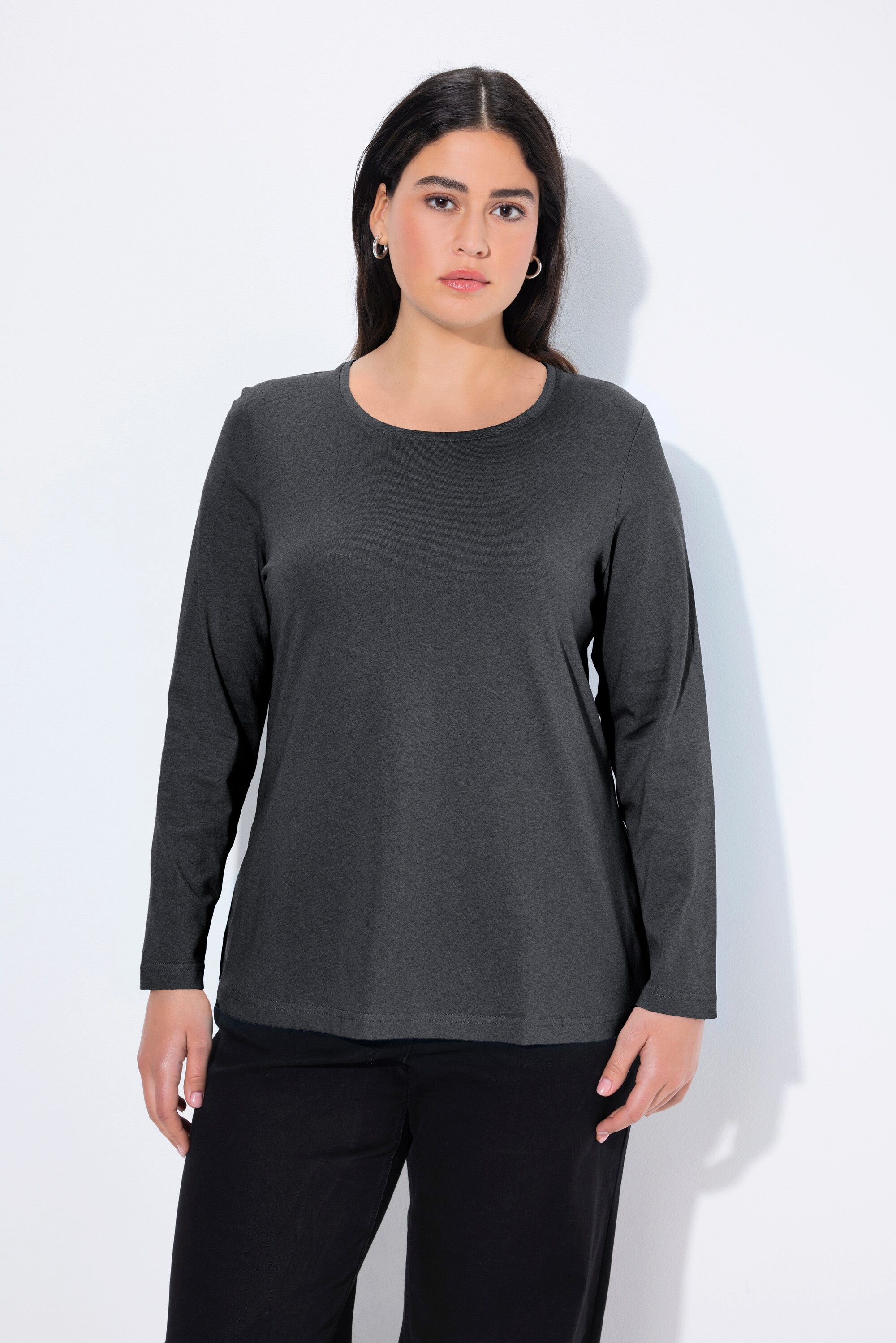 Ulla Popken T-Shirt bis 64 Oberteil Langarmshirt Basic Langarm günstig online kaufen