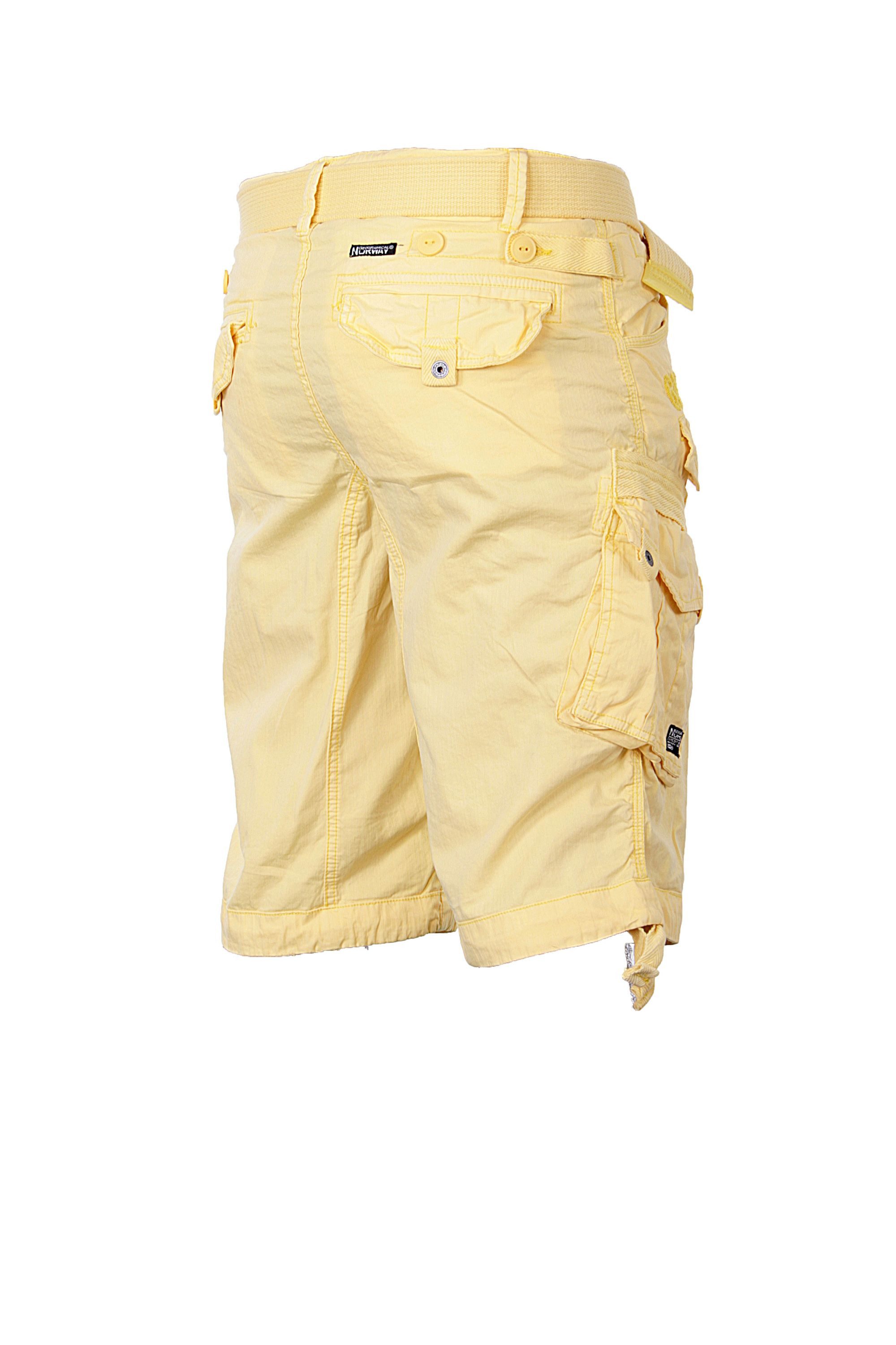 Geographical Norway Shorts Herren Cargo Shorts kurze Hose Short Bermuda Knielang Gürtel Sommer
