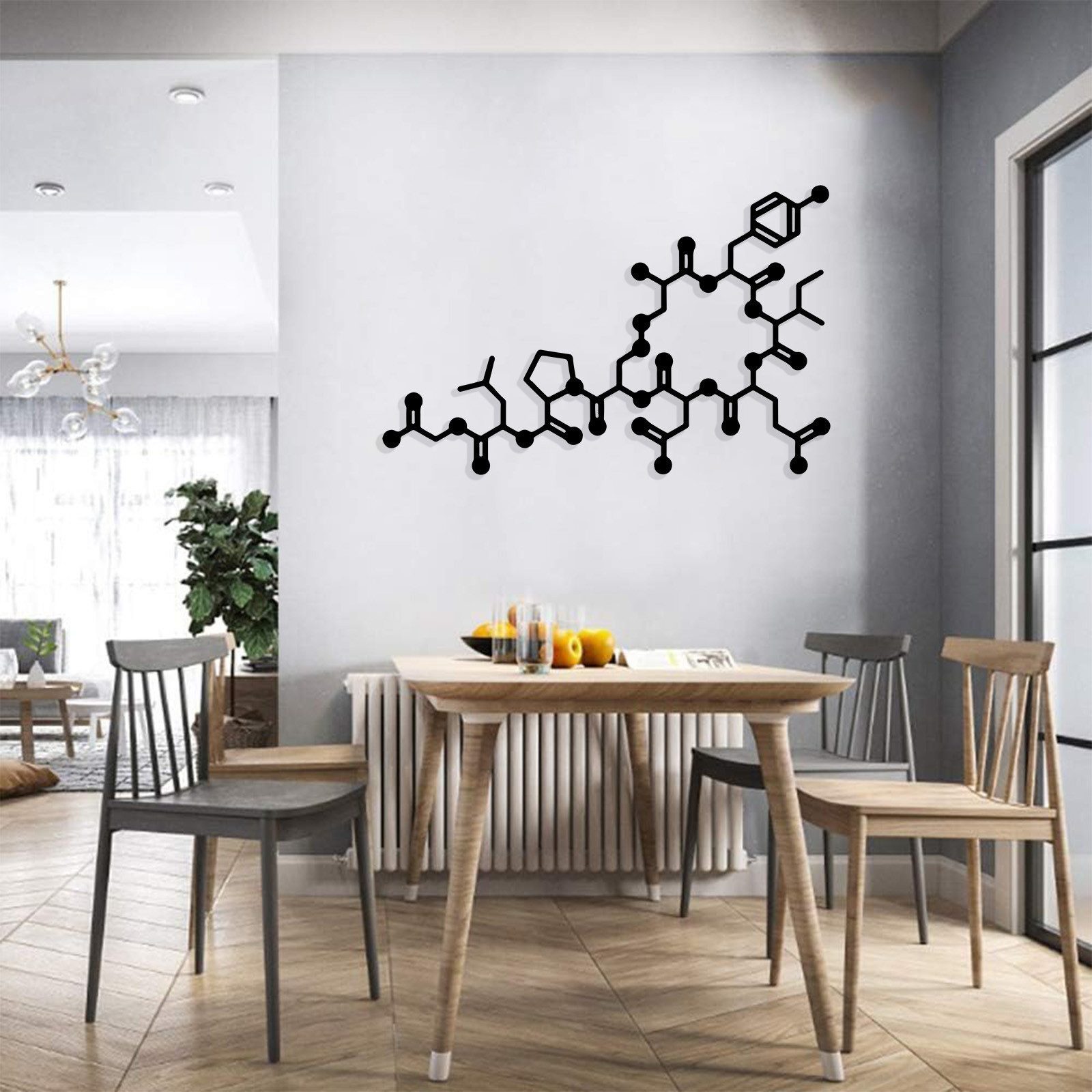 Jumpeak Wanddekoobjekt Wanddeko Metall mit chemischen Elementen,Geometrische Linien,Geschenk (Schwarz, Weiß, Gold, Silber,Linien,Wissenschaftsstil, zimmer deko,wand deko), Labordekoration,Wanddekoration Wohnzimmer modern,Dekoration aesthetic