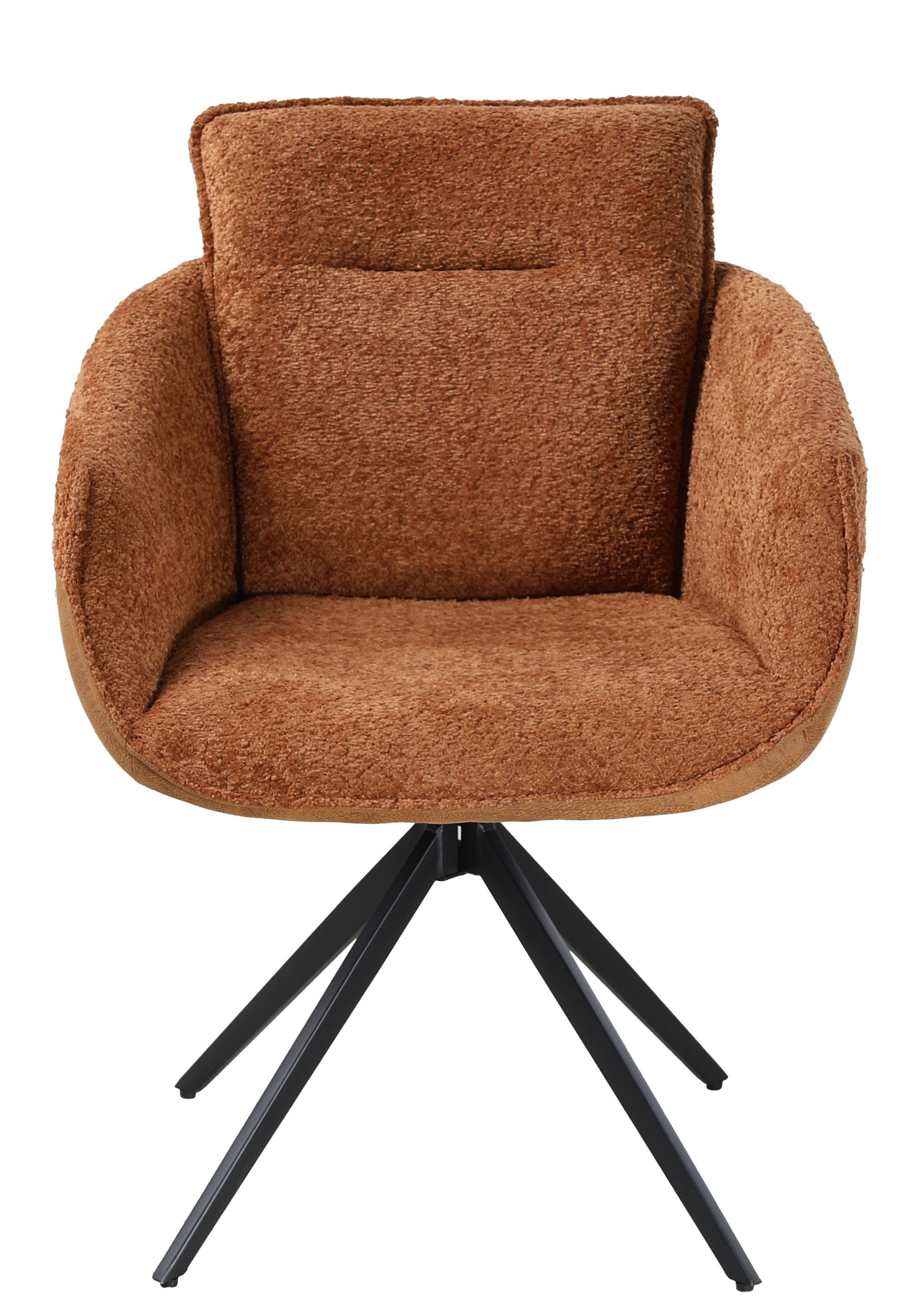 Jiexi Esszimmersessel Esszimmerstühle aus Fleece, gepolstert, 2er-Set, braun, Metallfuß