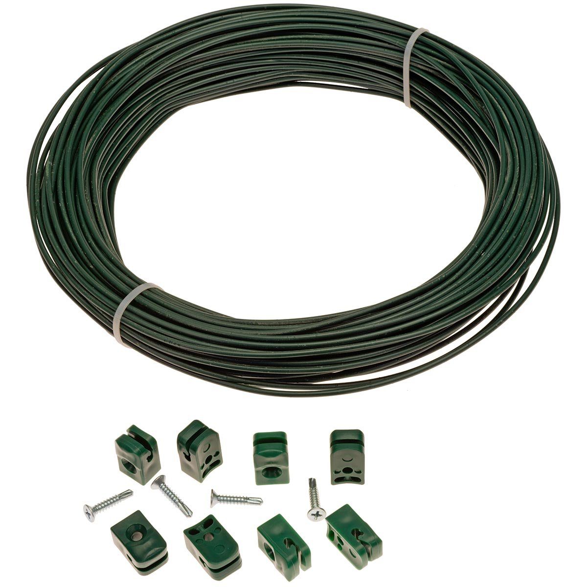 HaGa Bindedraht Spanndraht 3mm x 10m Gartendraht für Maschendrahtzaun in grün