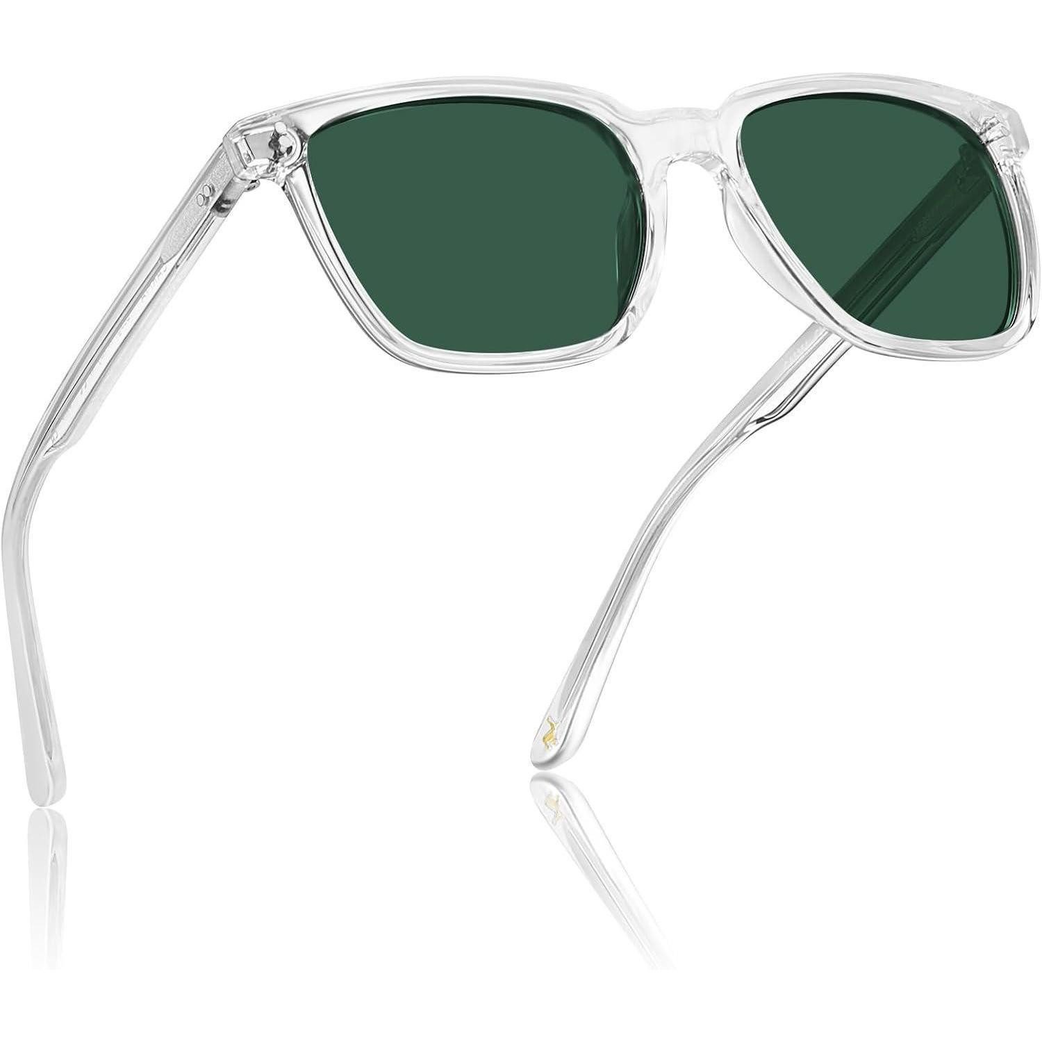 LuxusKollektion Wayfarer Sonnenbrille Polarisierte Herren B Rahmen Transparent Linsen Grün