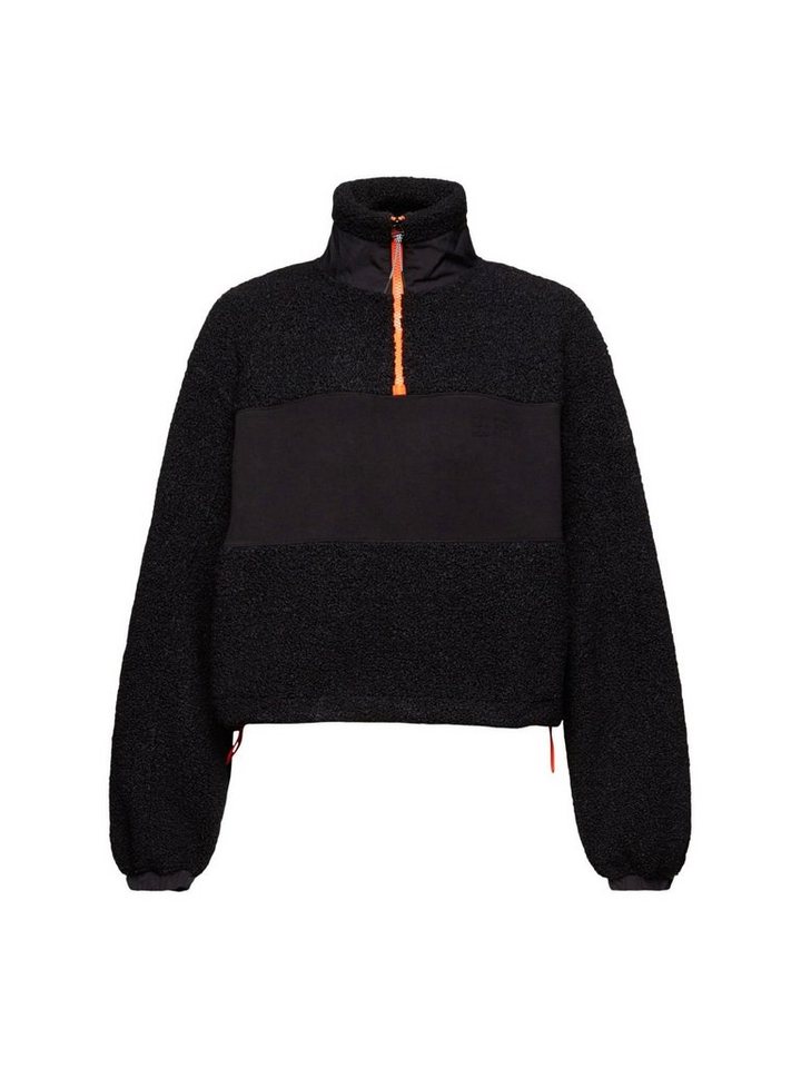 Esprit Sweatshirt Troyer-Sweatshirt aus Materialmix (1-tlg), Elastische  Bündchen an Saum und Ärmelenden