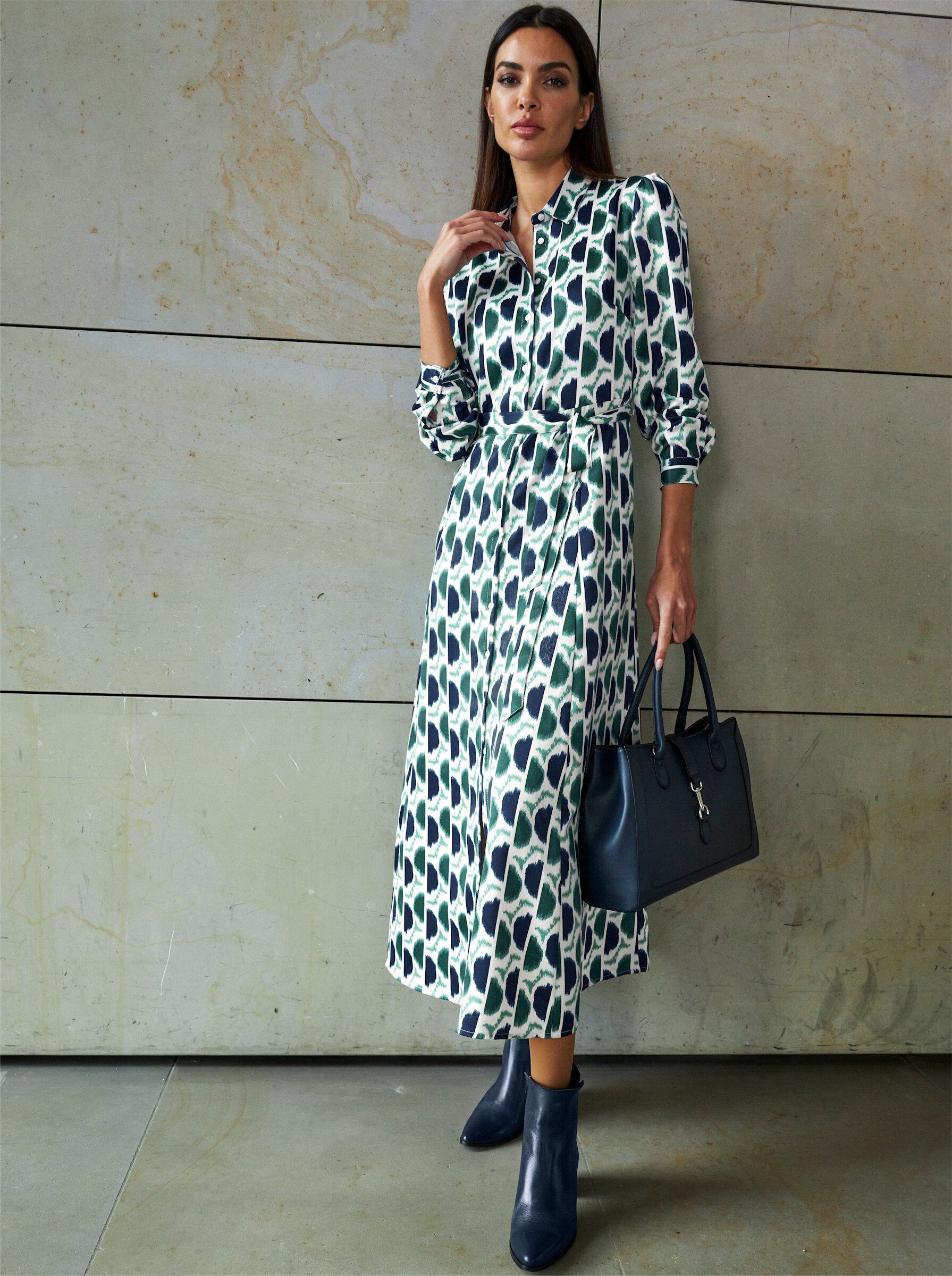 heine Etuikleid Druck-Kleid Langarm