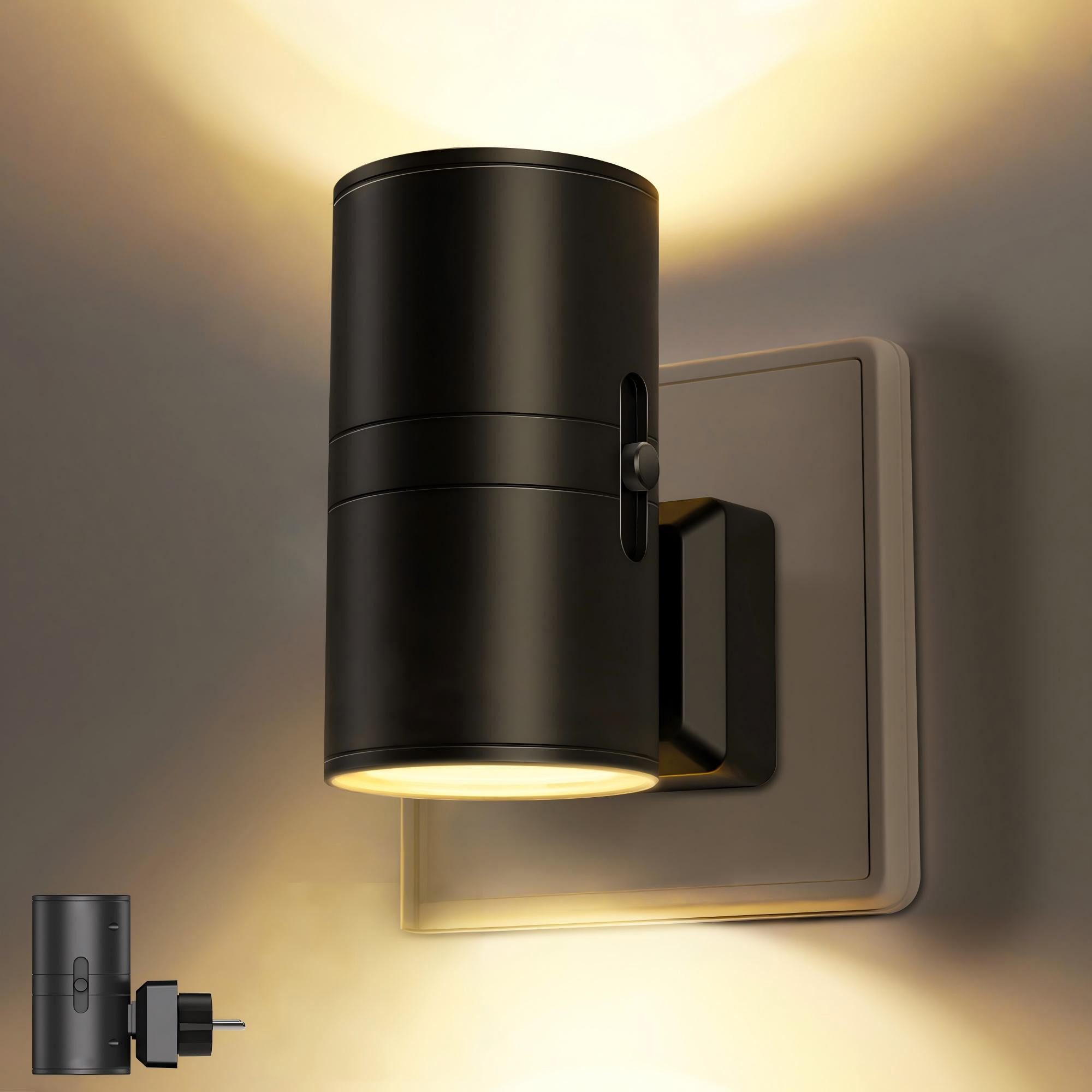 LOHAS-LED Nachtlicht LED Nachtlicht mit Bewegungsmelder, Steckdose Warmweiß 3000K, Keine Funktionen, LED fest integriert, Warmweiß 3000K, Bewegungsmelder 120° Stufenlos dimmbar 0-100LM Augenschonendes