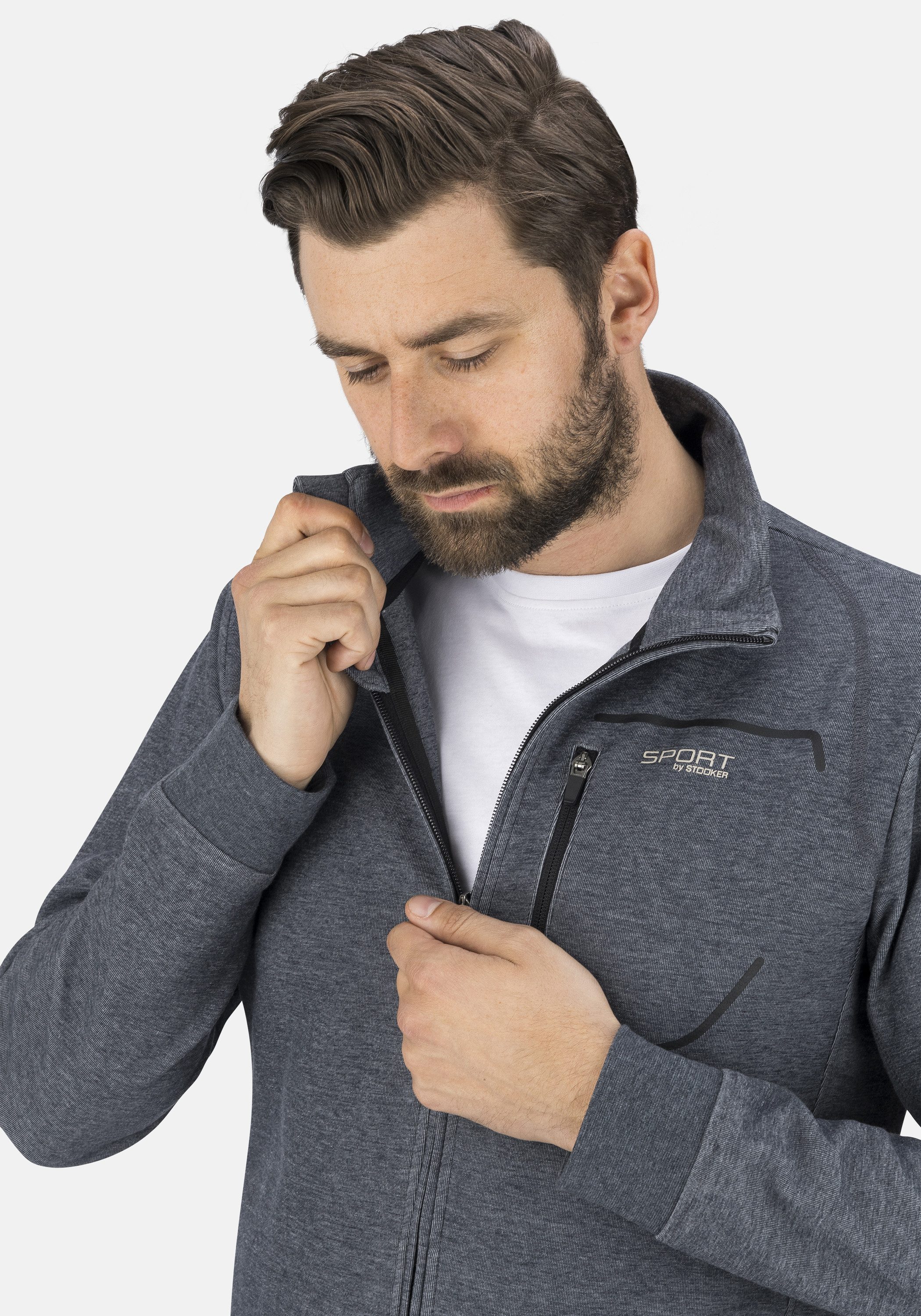 Stooker Men Sweatjacke SIDNEY Sweatjacke Sportjacke Sportjacke Stehkragen Regular Fit für Herren