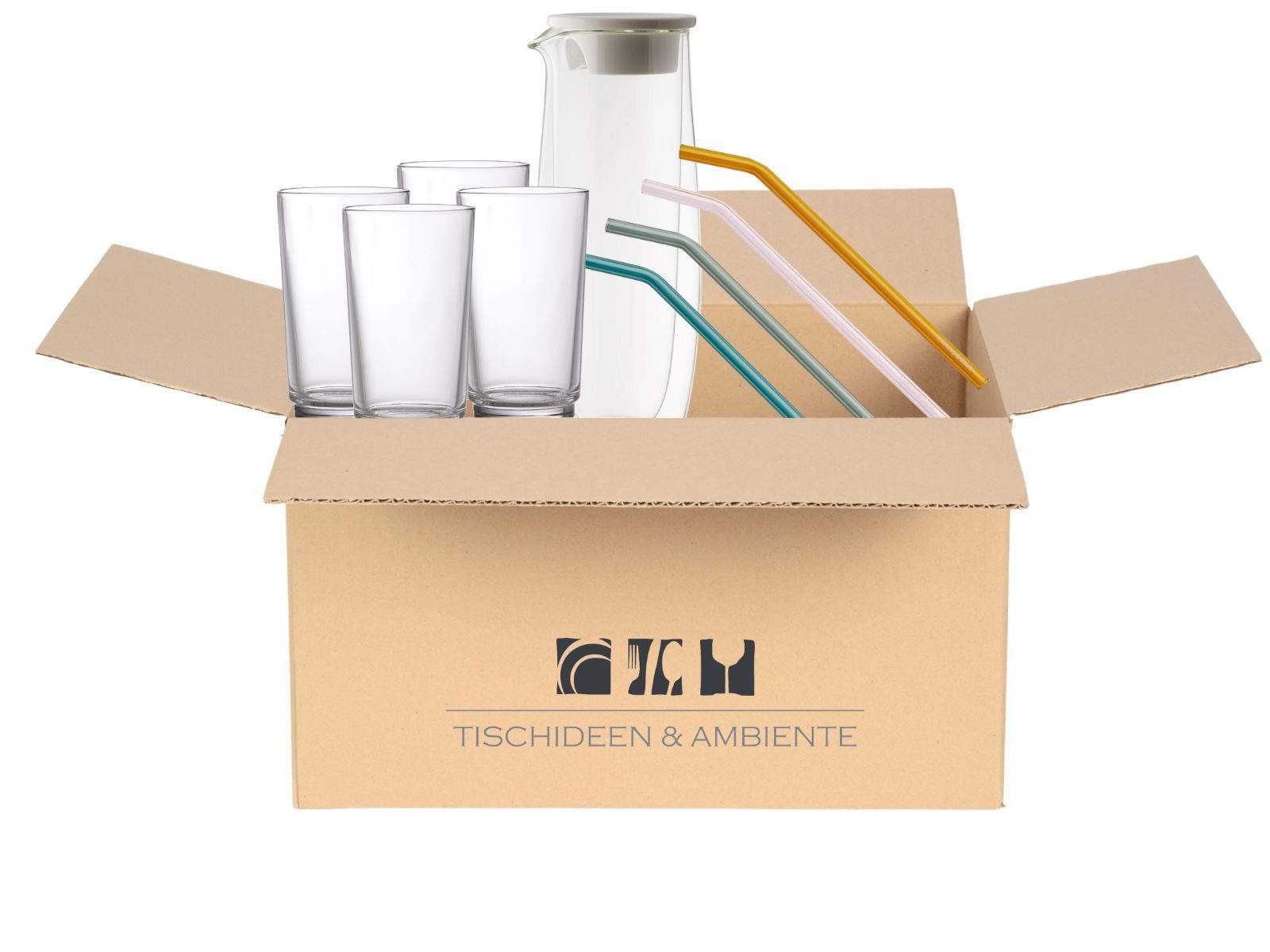 Villeroy & Boch Kombiservice Artesano Beverages Geschenkbox Summerparty 4tlg, Borosilikatglas