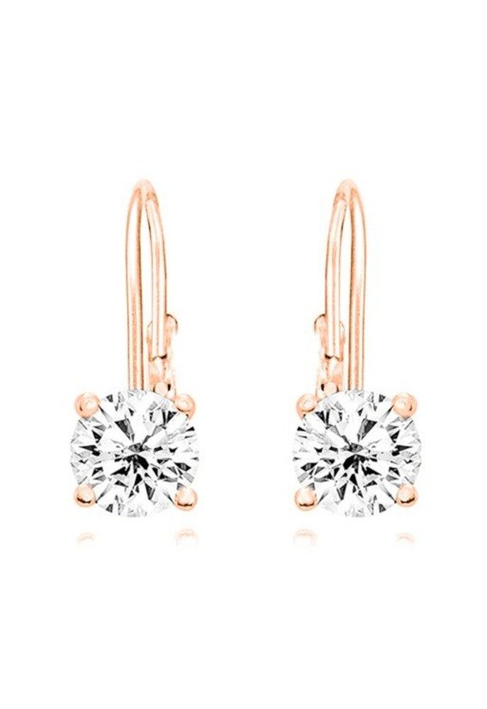 JVD Paar Ohrhänger Gentle bronze earrings with clear zircons SVLE0620XH2RO00