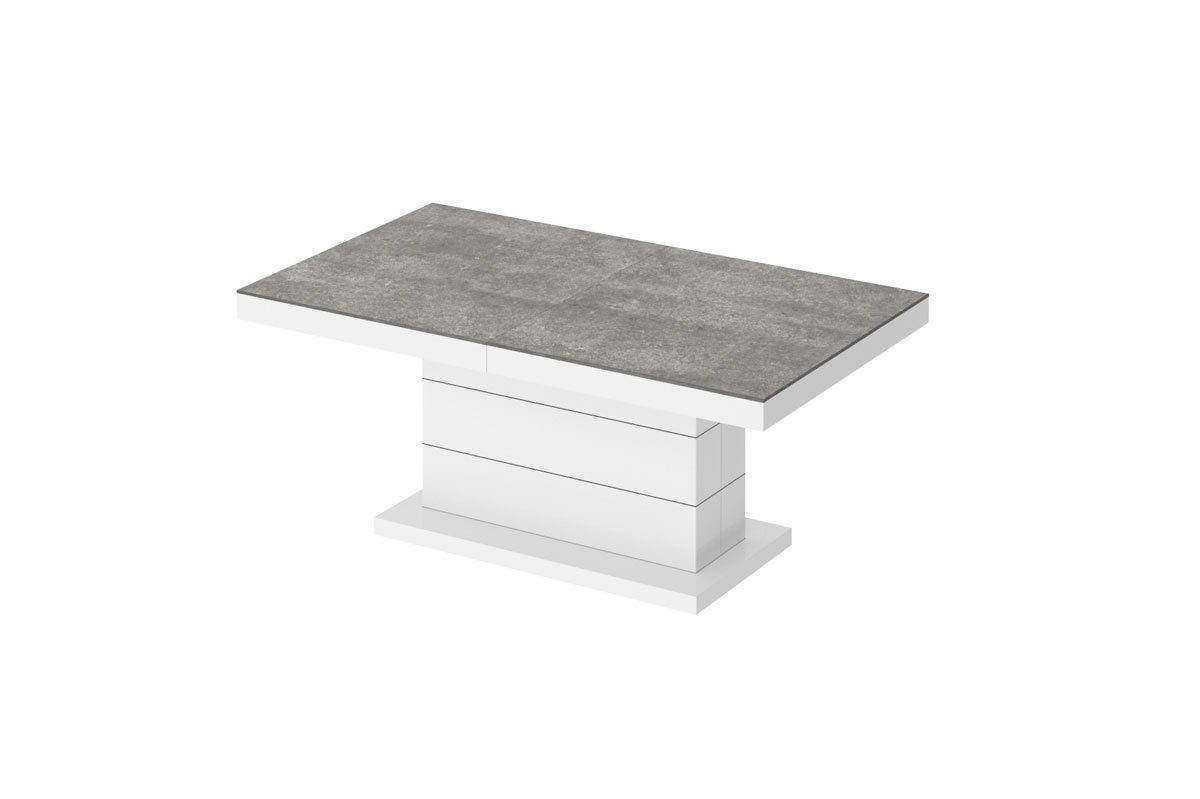 Couchtisch Hochglanz Design Weiß Beton Couchtisch Weiß Matera - / Beton Lux H-333 designimpex Hochglanz