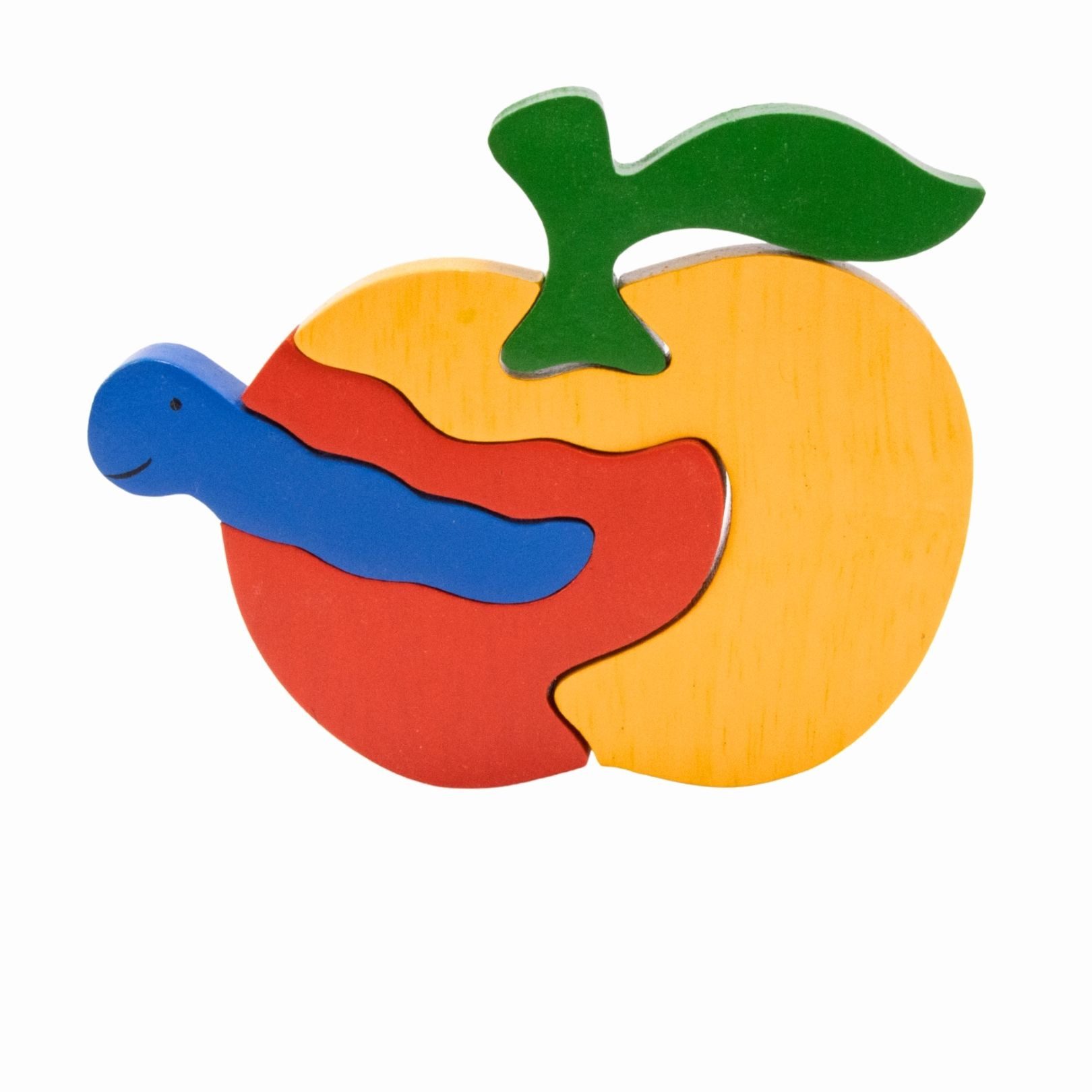 GICO Steckpuzzle Tier Holzpuzzle Apfel & Wurm für Kinder - 3934, Puzzleteile