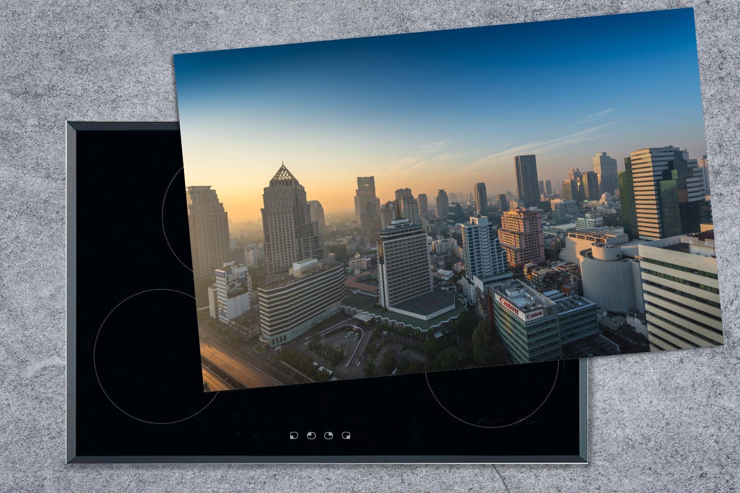 81x52 Thailand die Ceranfeldabdeckung (1 Bangkok küche, Herdblende-/Abdeckplatte - Schutz tlg), für MuchoWow Vinyl, Skyline, - Induktionskochfeld cm,