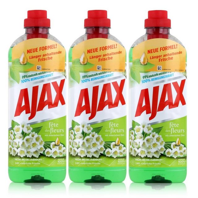 AJAX Ajax Allzweckreiniger Frühlingsblume 1 Liter – Bodenreiniger (3er Pack Allzweckreiniger