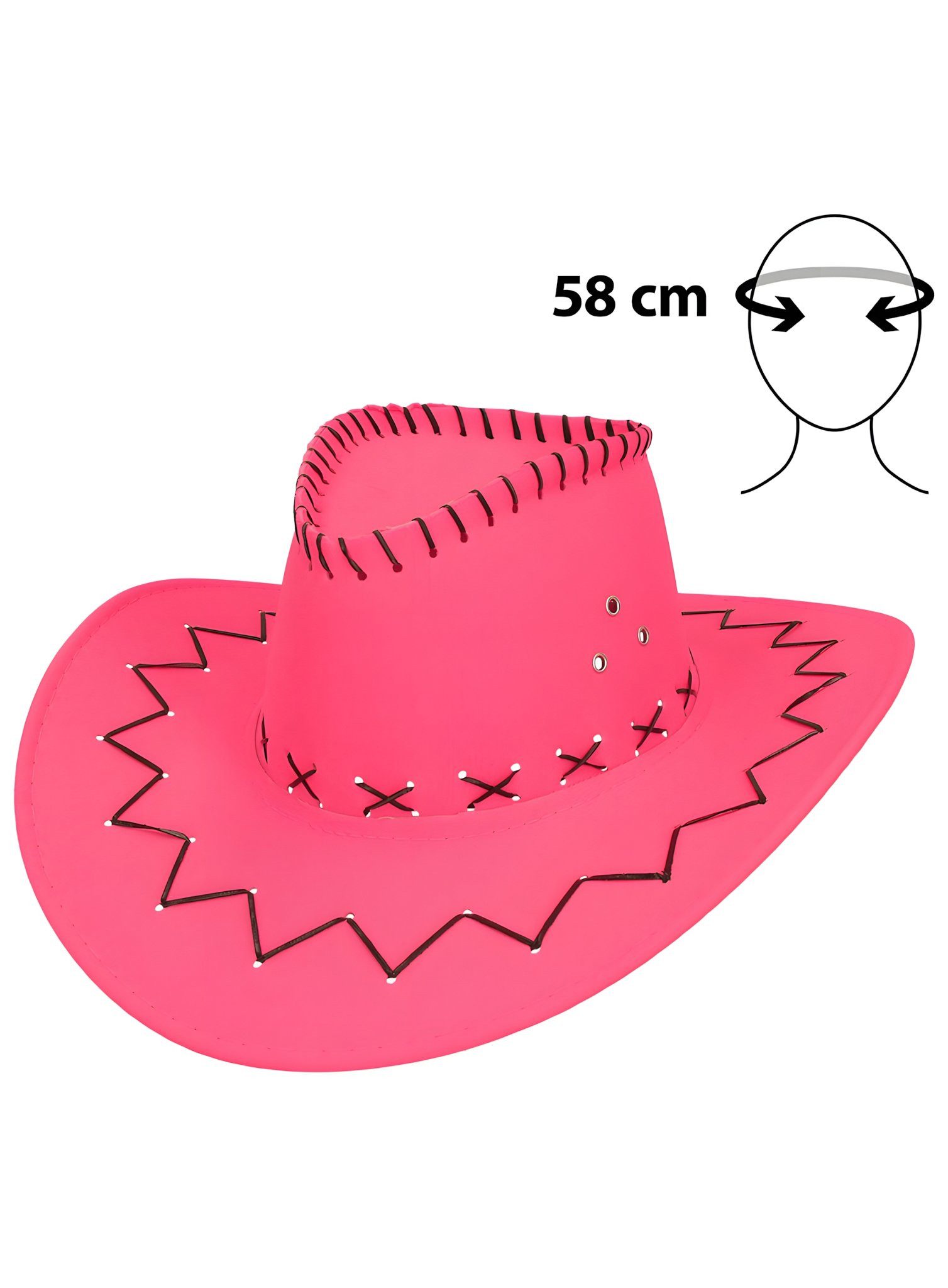 Boland Kostüm Festival Cowboyhut neon-pink, Pure Wonne: fällt auf Festivals krass auf und schützt vor Sonne!