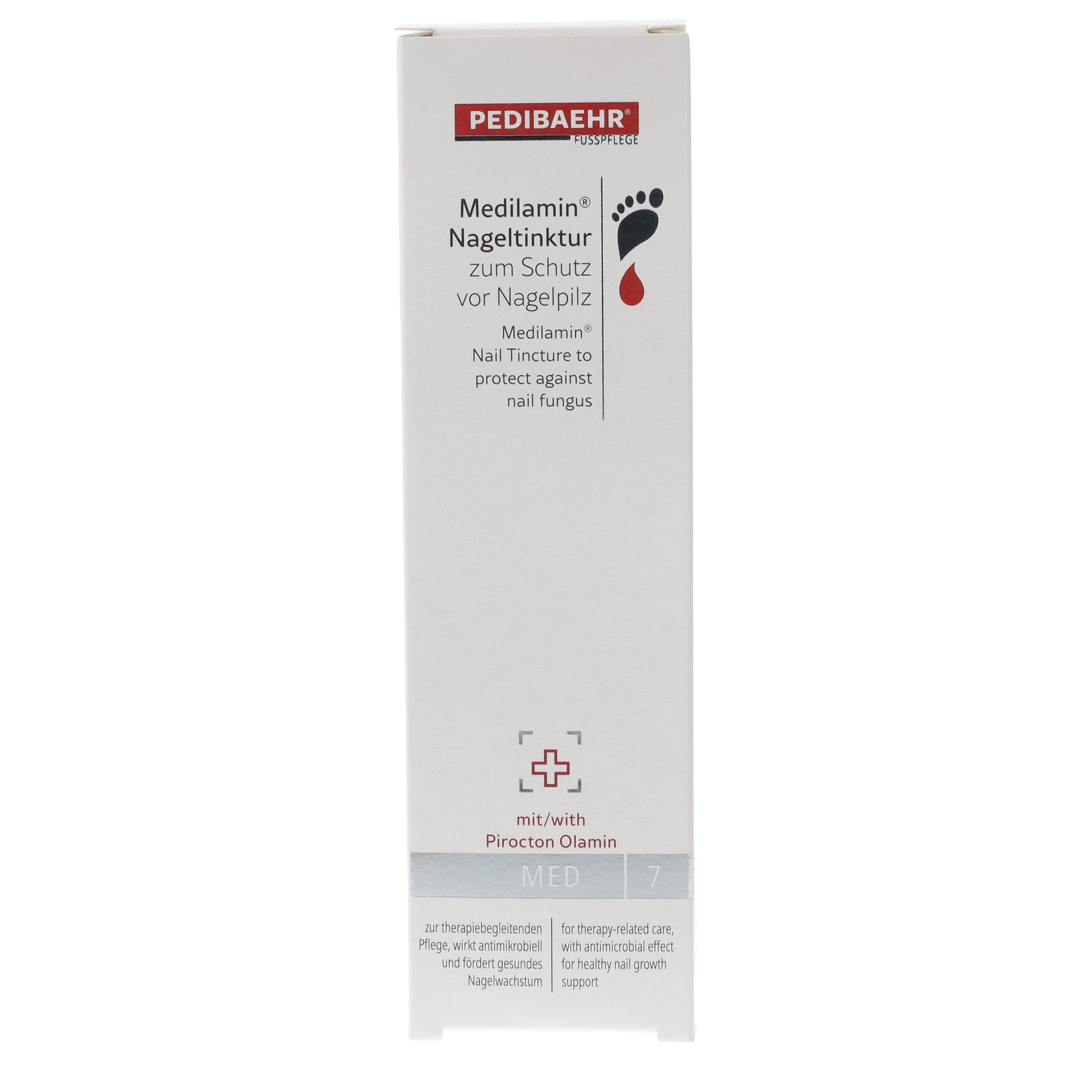 Pedibaehr Nagelpilz-Behandlungsstift Pedibaehr Medilamin Nageltinktur 125ml, 1-tlg., wirkt antimikrobiell, therapiebegleitende Nagelpilzbehandlung