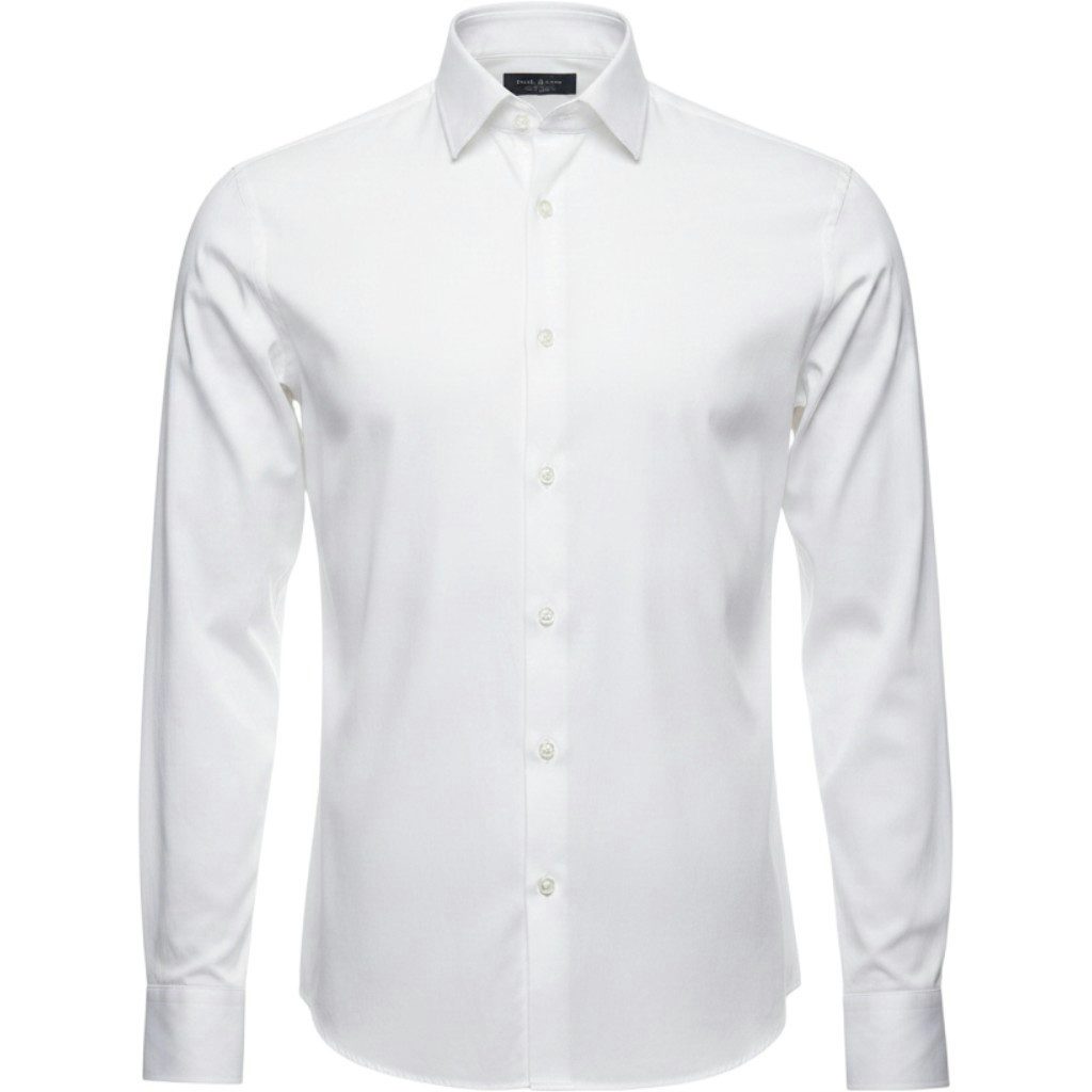 RAMSEY Hemdbluse Weißes Klassisches Super Slim Fit Hemd 100% Baumwolle