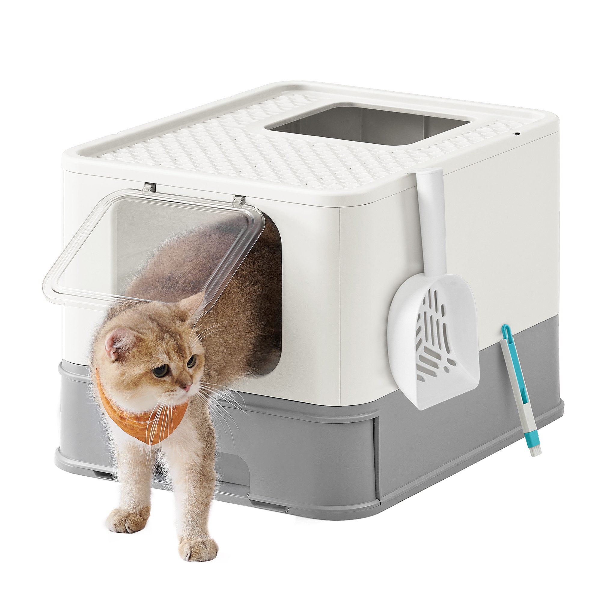 FEANDREA Katzentoilette, Katzenklo, mit Deckel, für Katzen bis 15kg günstig online kaufen