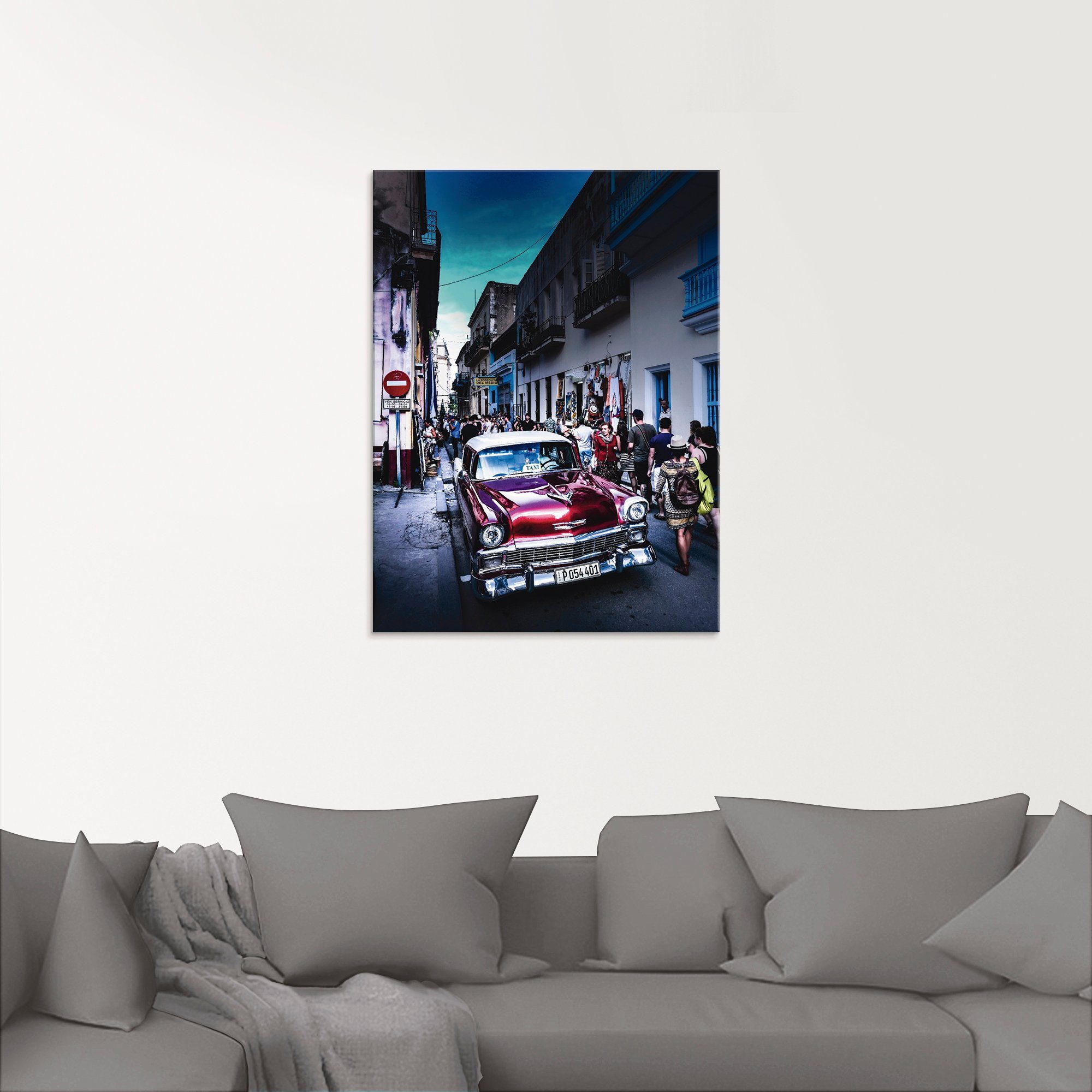 Artland Glasbild Leben in Havanna, Auto (1 St), in verschiedenen Größen