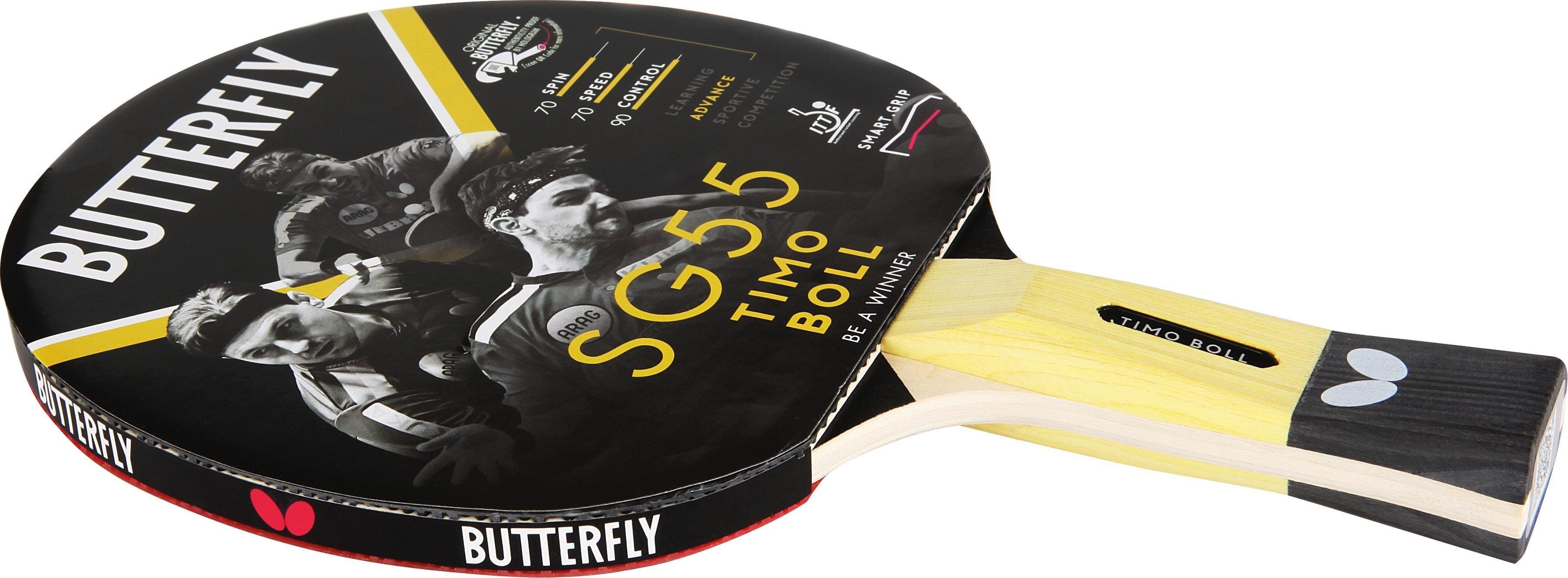 Boll SG55, Butterfly Timo "smart.grip" Grifftechnologie Tischtennisschläger Einzigartige