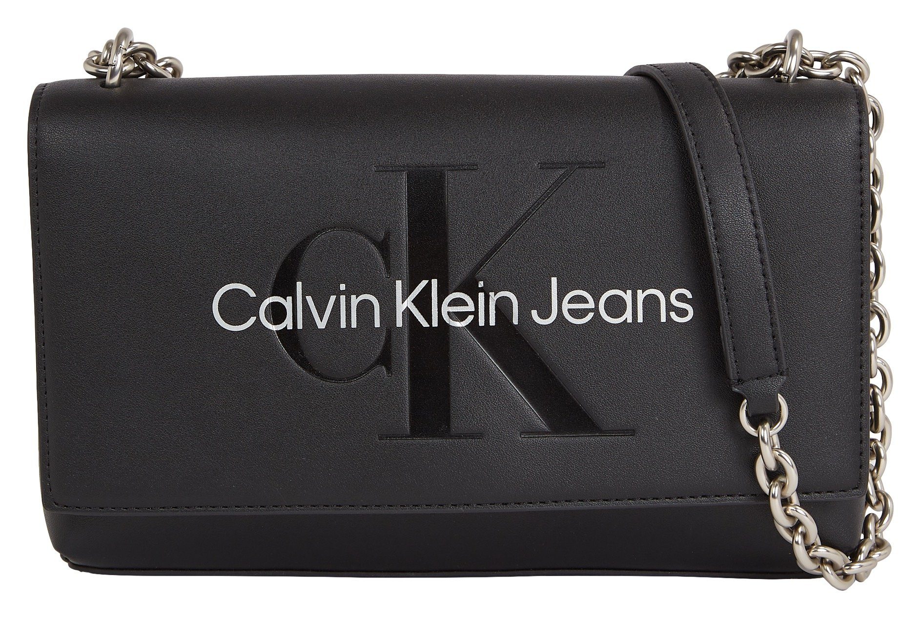 Calvin Klein Jeans Umhängetasche SCULPTED EW FLAP CONV25 MONO, mit großflächigem Markenlogo Handtasche Damen Tasche Damen