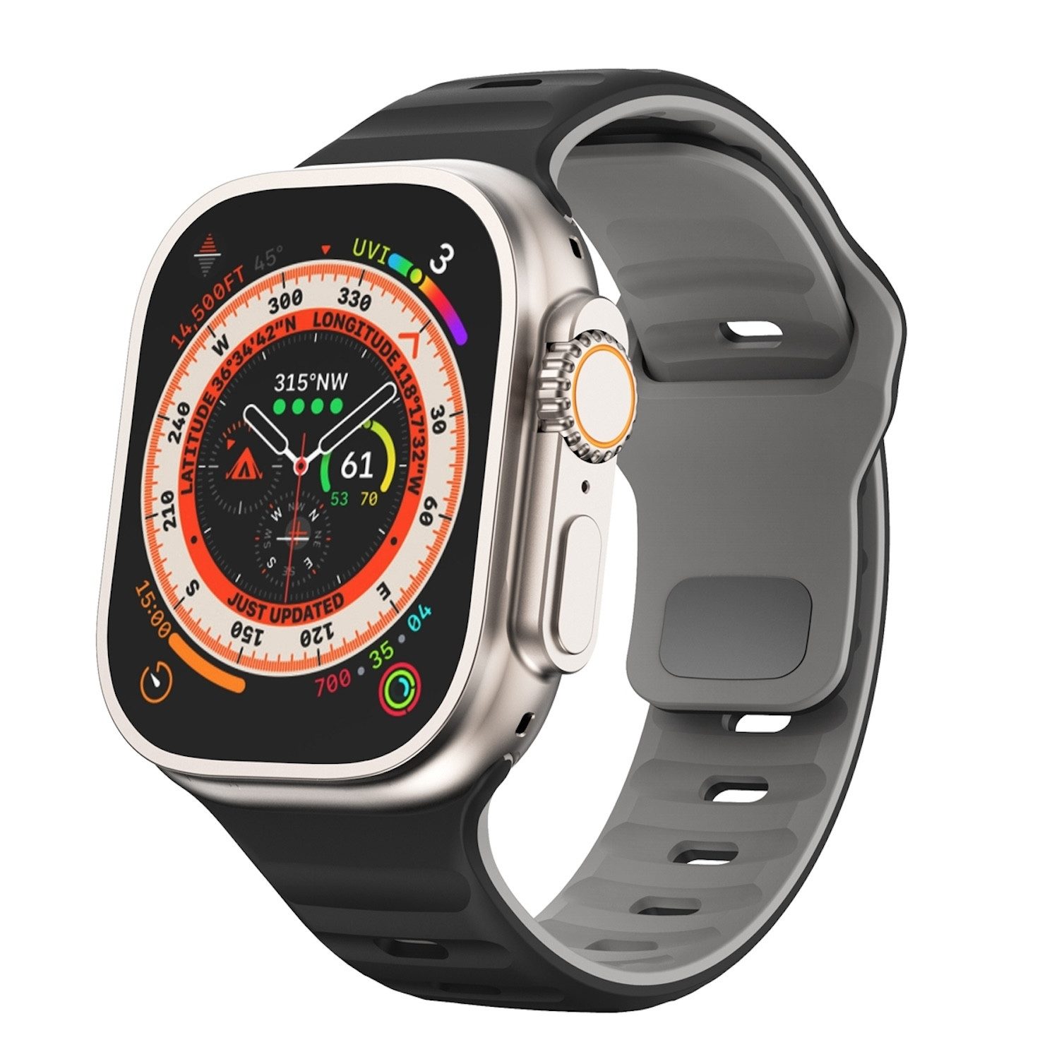 Wigento Smartwatch-Armband Für Apple Watch Ultra 2 / 1 49mm Silikon Design günstig online kaufen