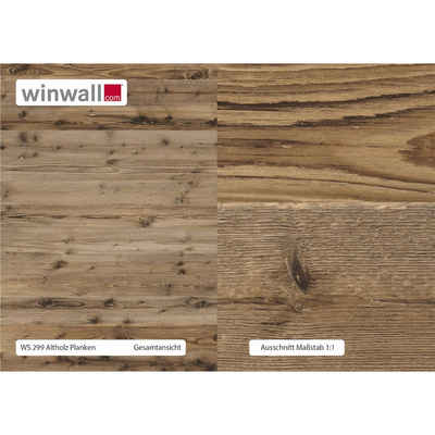 winwall Duschrückwand Duschrückwände ALU-Verbundplatte Dekor: Altholz Planken, (1-tlg), Wandverkleidung aus Alu