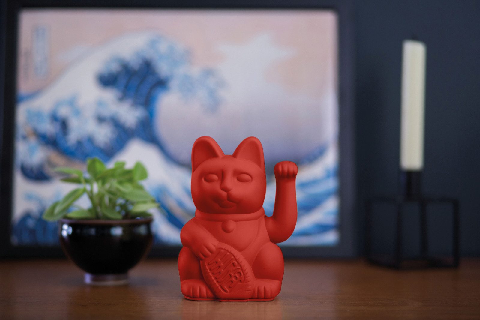 Donkey Products Dekofigur Lucky Cat Classic Winkekatze rot 15cm