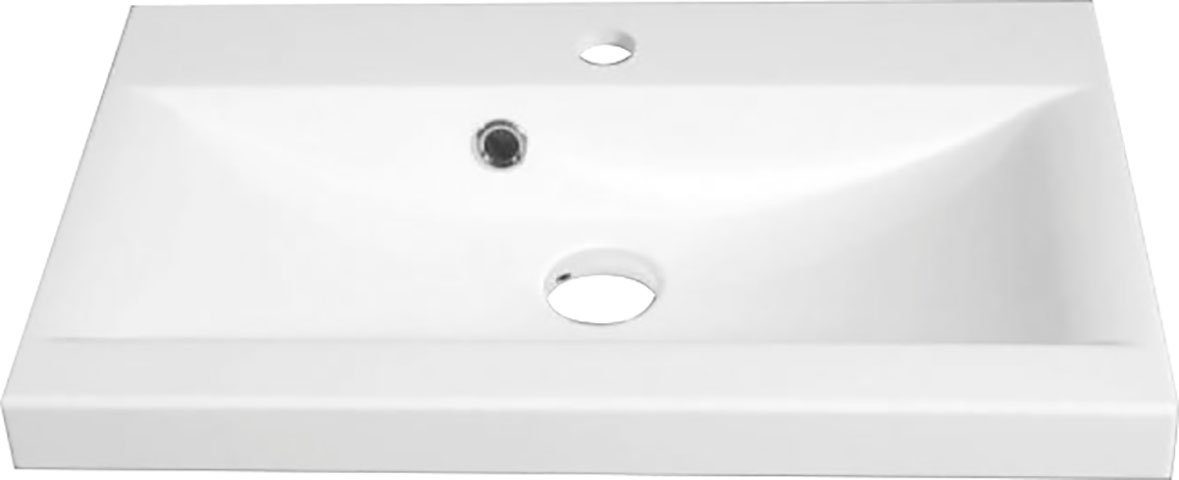 Hochglanz Waschtisch Waschbecken Set Lorca, welltime matt Weiß Hochschrank Badmöbel-Set / Unterschrank 60cm L Lorca Grau