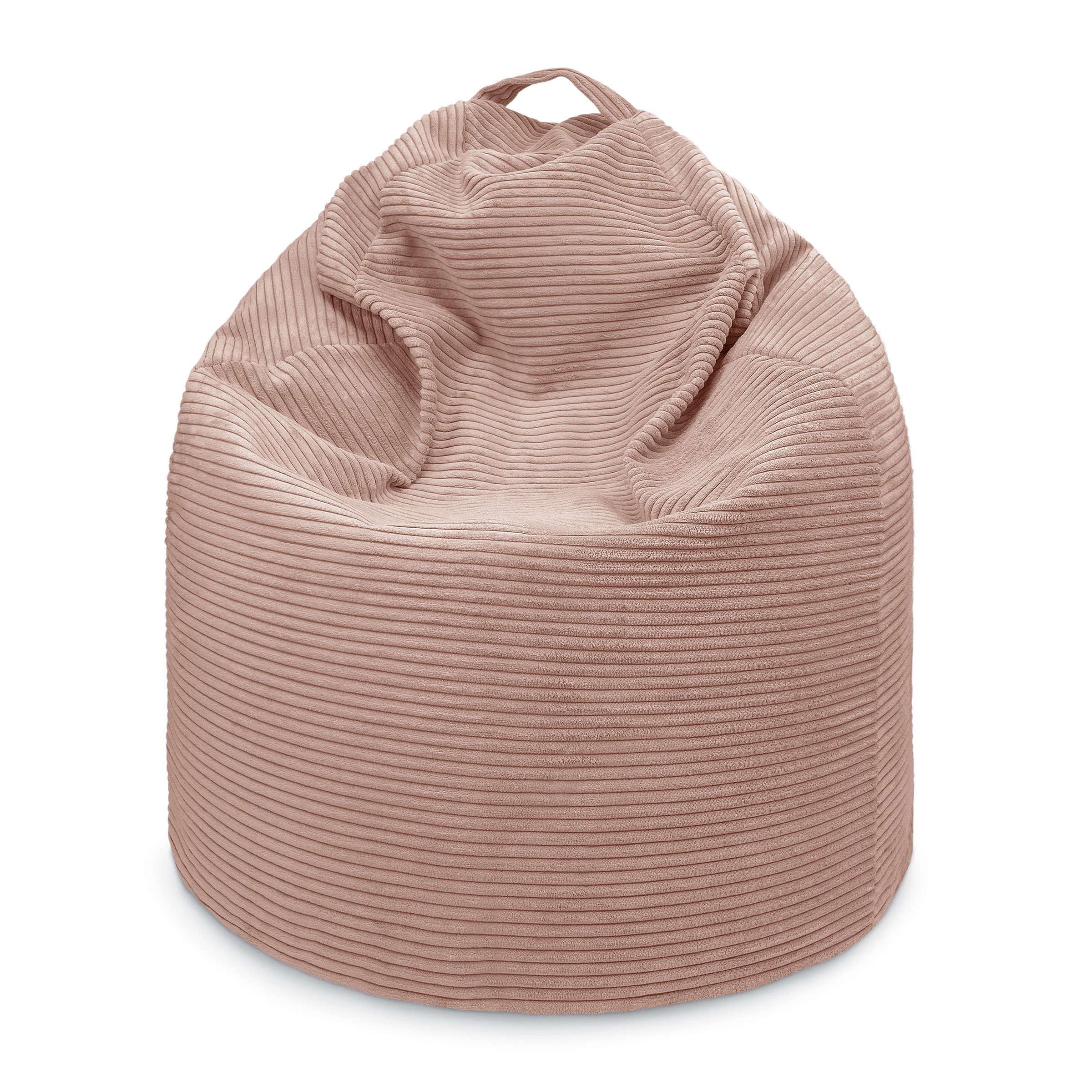 Ehrenkind Sitzsack aus Cord in zwei Größen (Kinder-Sitzsack, Rosé, mit Seitentasche & Tragegriff), Komfortabler Cord-Sitzsack für Kinder & Erwachsene