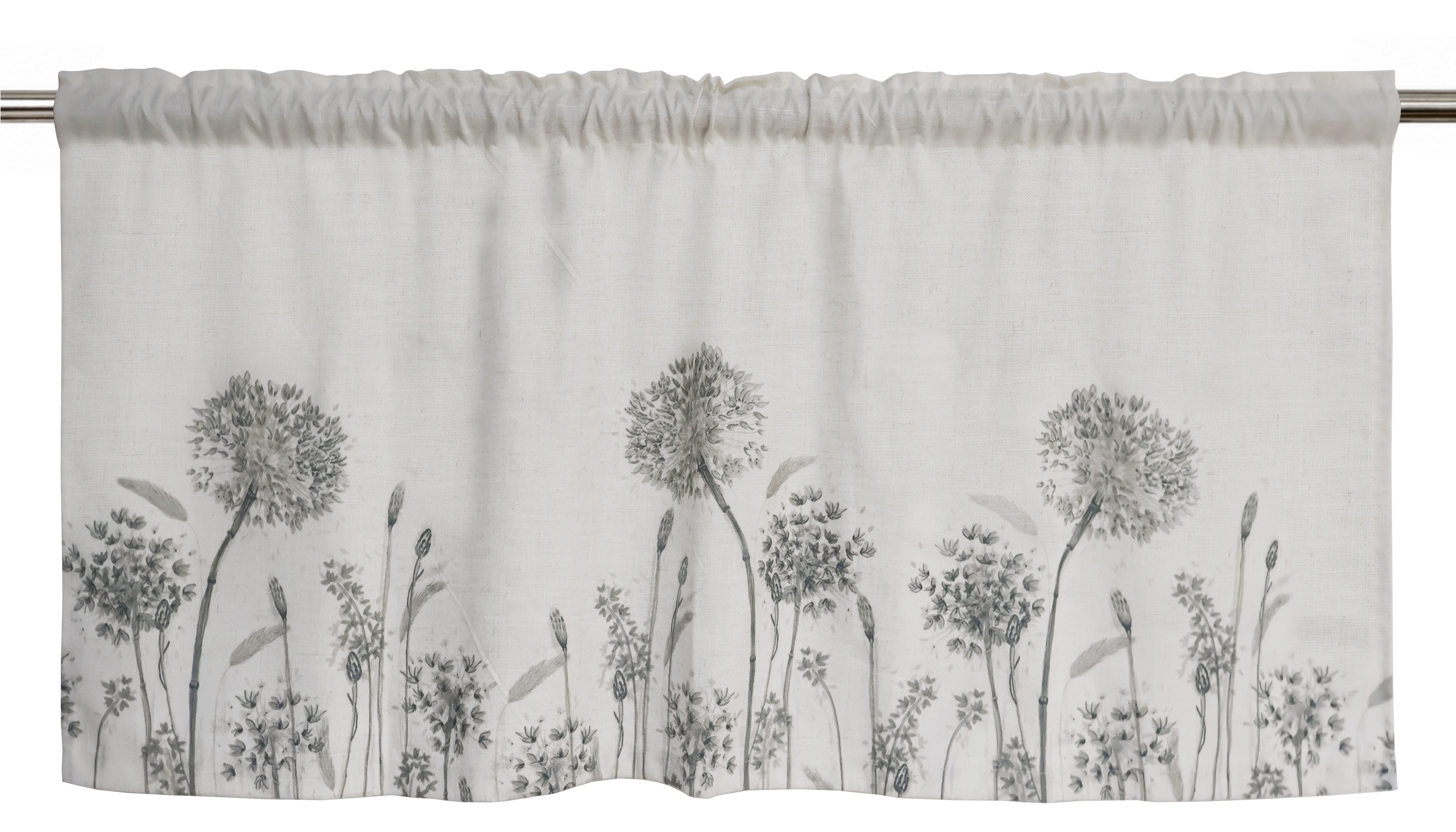 OTTO home Scheibengardine Yllner (1 St), Stangendurchzug, blickdicht, Polyester, Leinen-Look, florales Motiv, verschiedene Größen