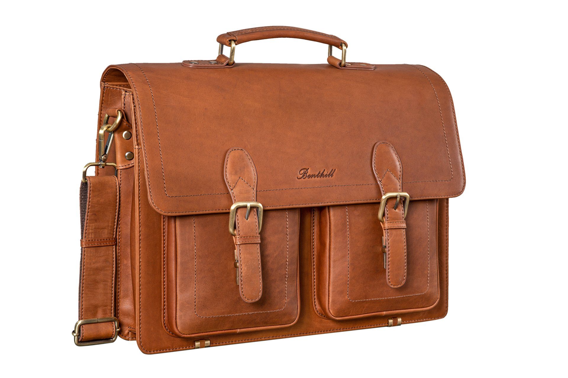 Benthill Aktentasche Echt Leder Laptoptasche Notebooktasche Umhängetasche L günstig online kaufen