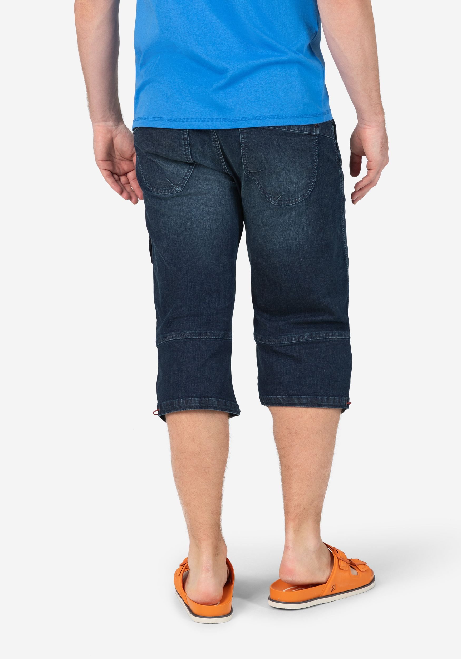 TIMEZONE Jeansshorts Jeans mit geradem Bein und Kontrast für Herren Baumwolle Normal Fit unifarben atmungsaktiv Reißverschluss – Bild 3 von 5
