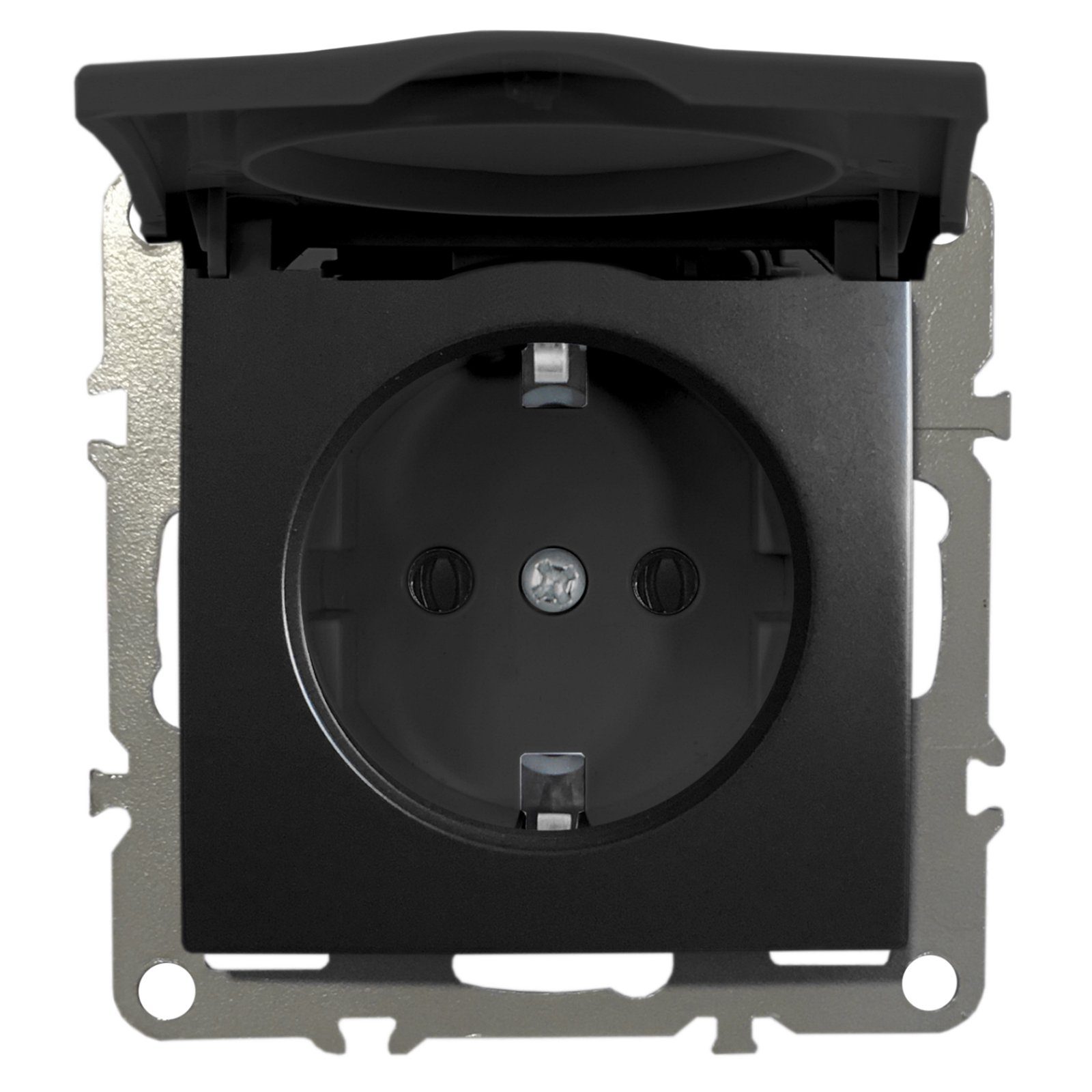 ADELID Schalter, Schuko Unterputz Schutzkontakt-Steckdose 1-Fach 16A 220-250V Deckel