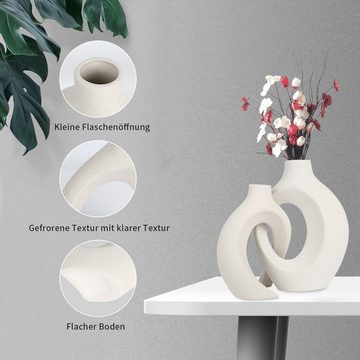 TWSOUL Dekovase Keramisches Vasen-Set im europäischen Stil in Weiß, Keramik