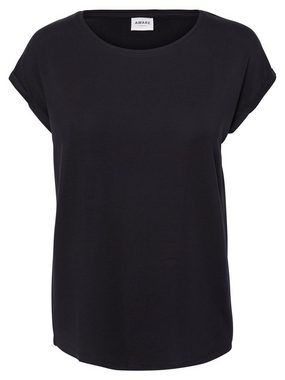 Vero Moda T-Shirt Einfarbiges Rundhals Basic T-Shirt VMAVA (1-tlg) 4078 in Blau-2