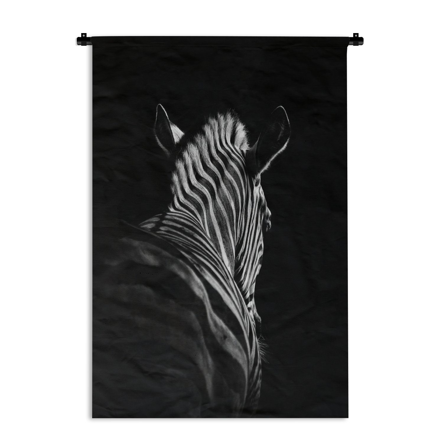 MuchoWow Wanddekoobjekt Zebra - Tier - Schwarz und weiß - Wildtiere, Wanddeko für Wohnzimmer, Schlafzimmer, Kleid, Wandbehang, Kinderzimmer | Wandobjekte