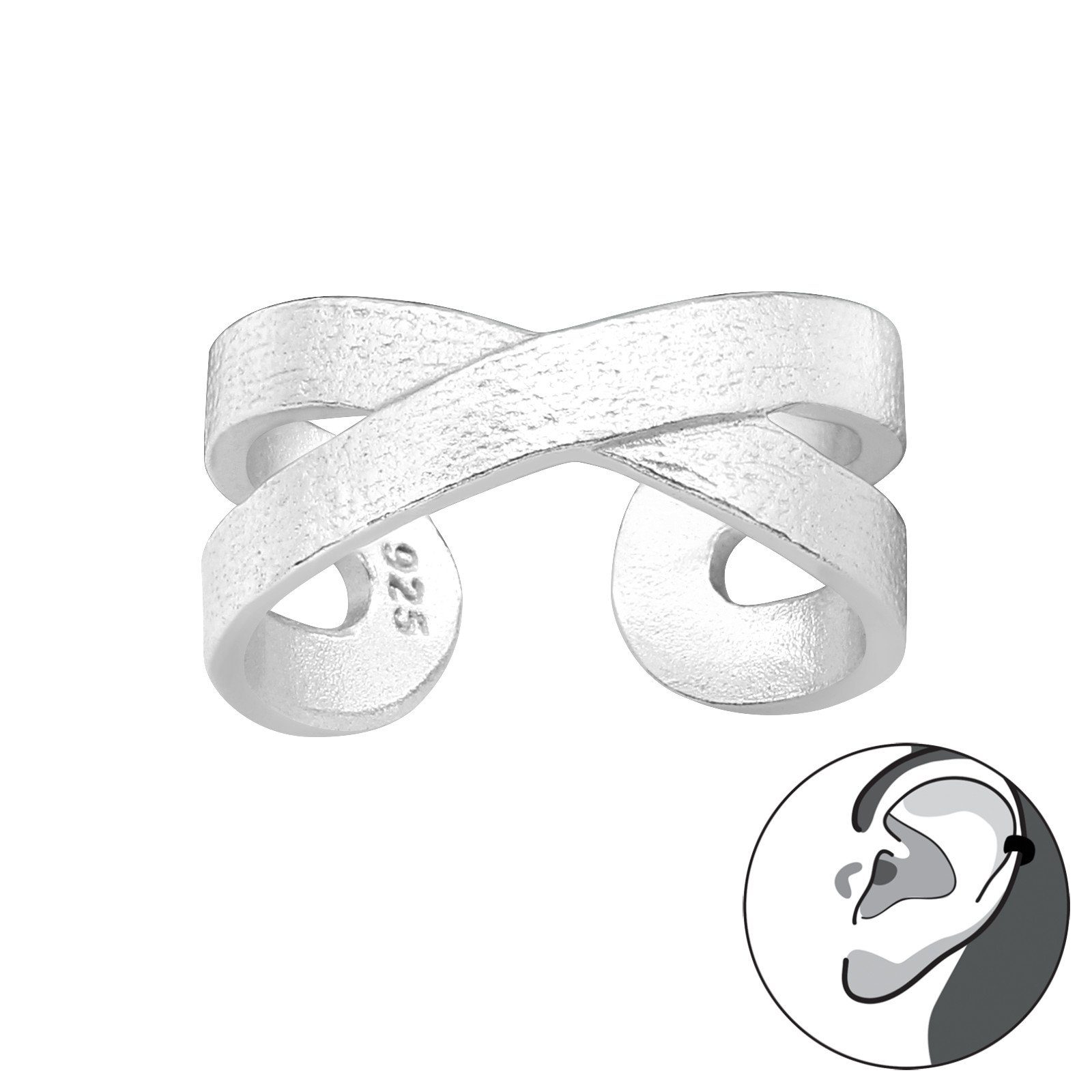 ALEXANDER YORK Ohrklemme Ear Cuff BAND gekreuzt günstig online kaufen