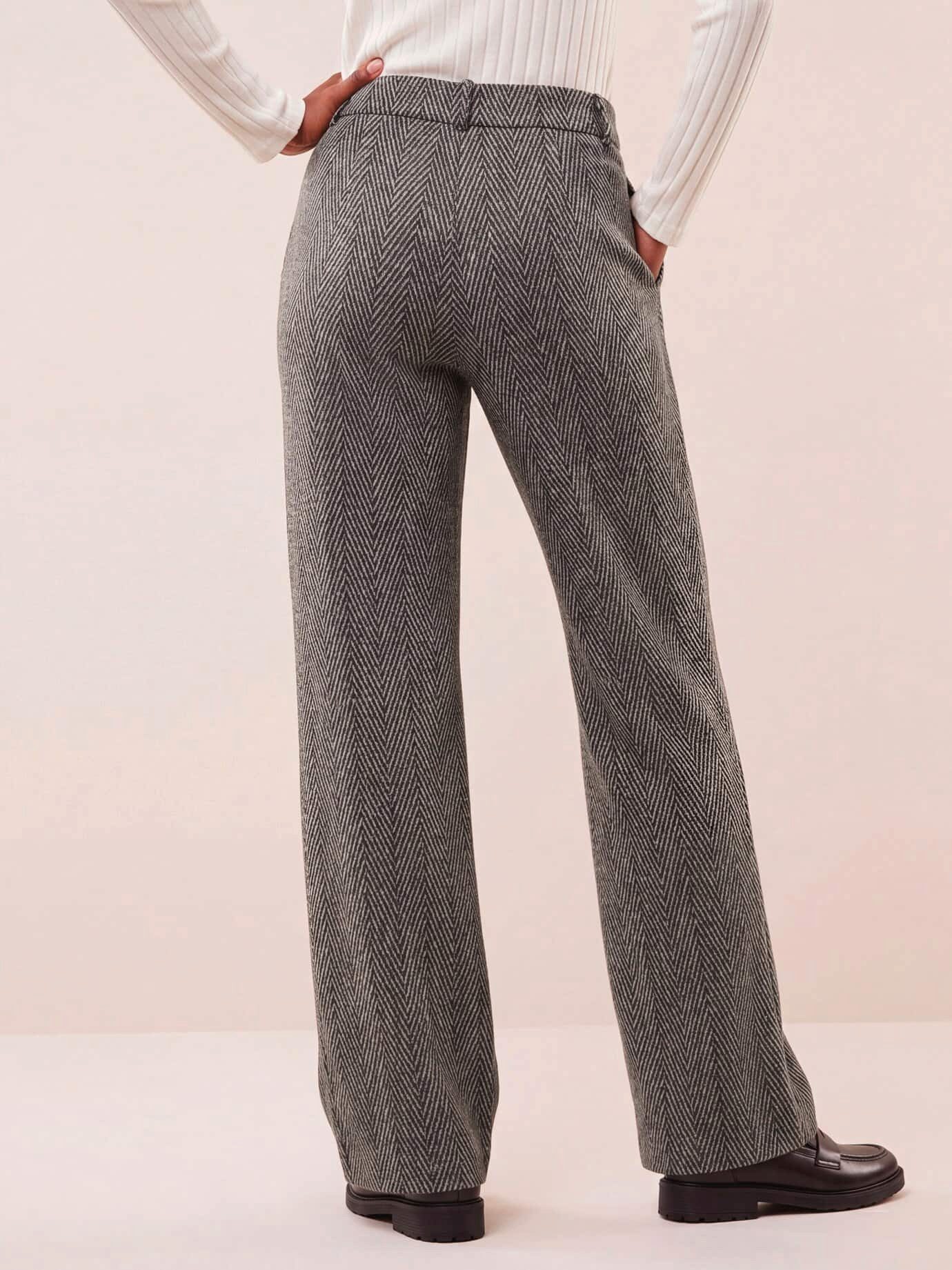 Walbusch Jerseyhose Damen Hose aus Fischgrat Jersey Regular fit, modern