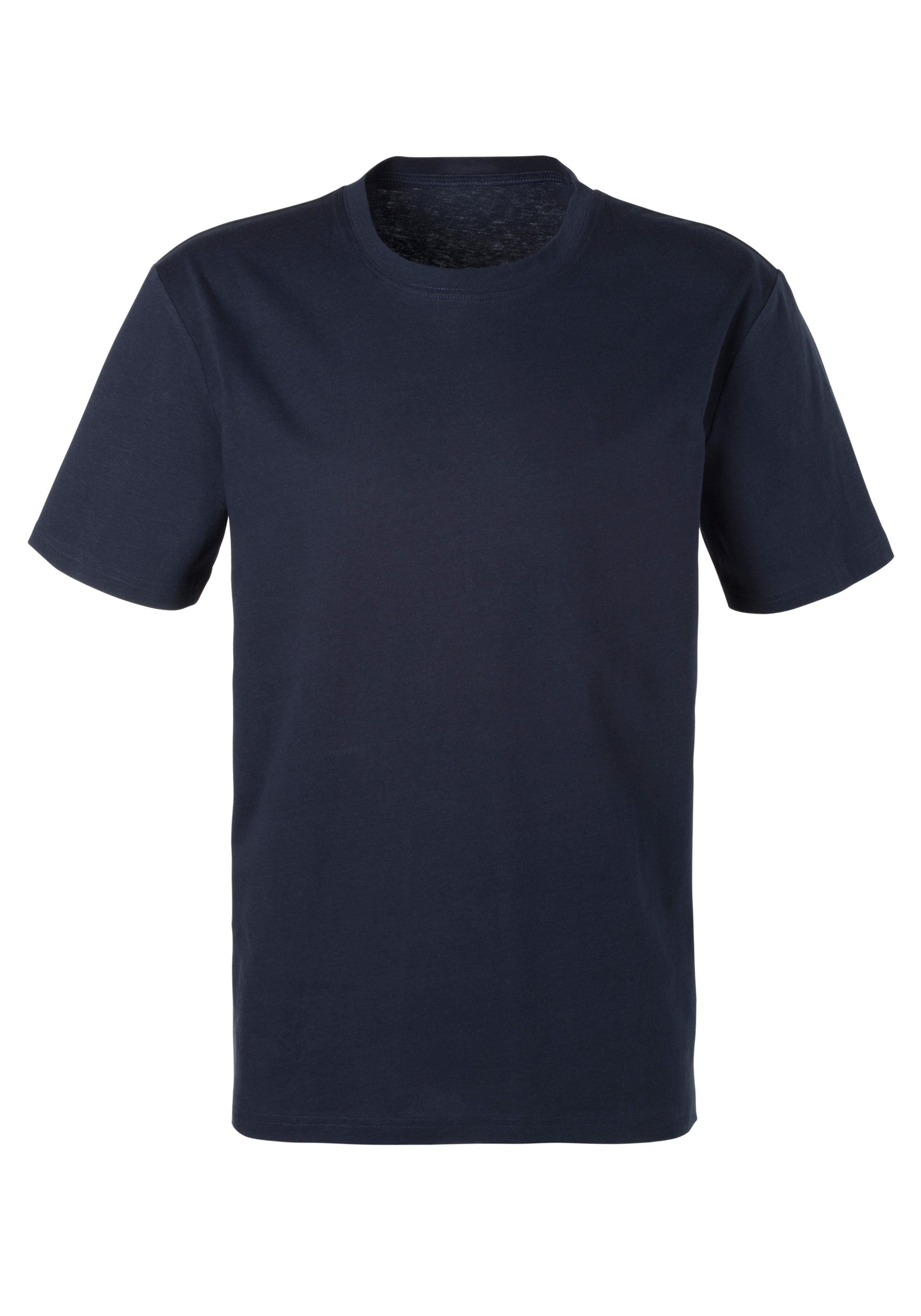 grau-meliert, in Basic Bench. (2er-Pack) T-Shirt uni Loungewear navy
