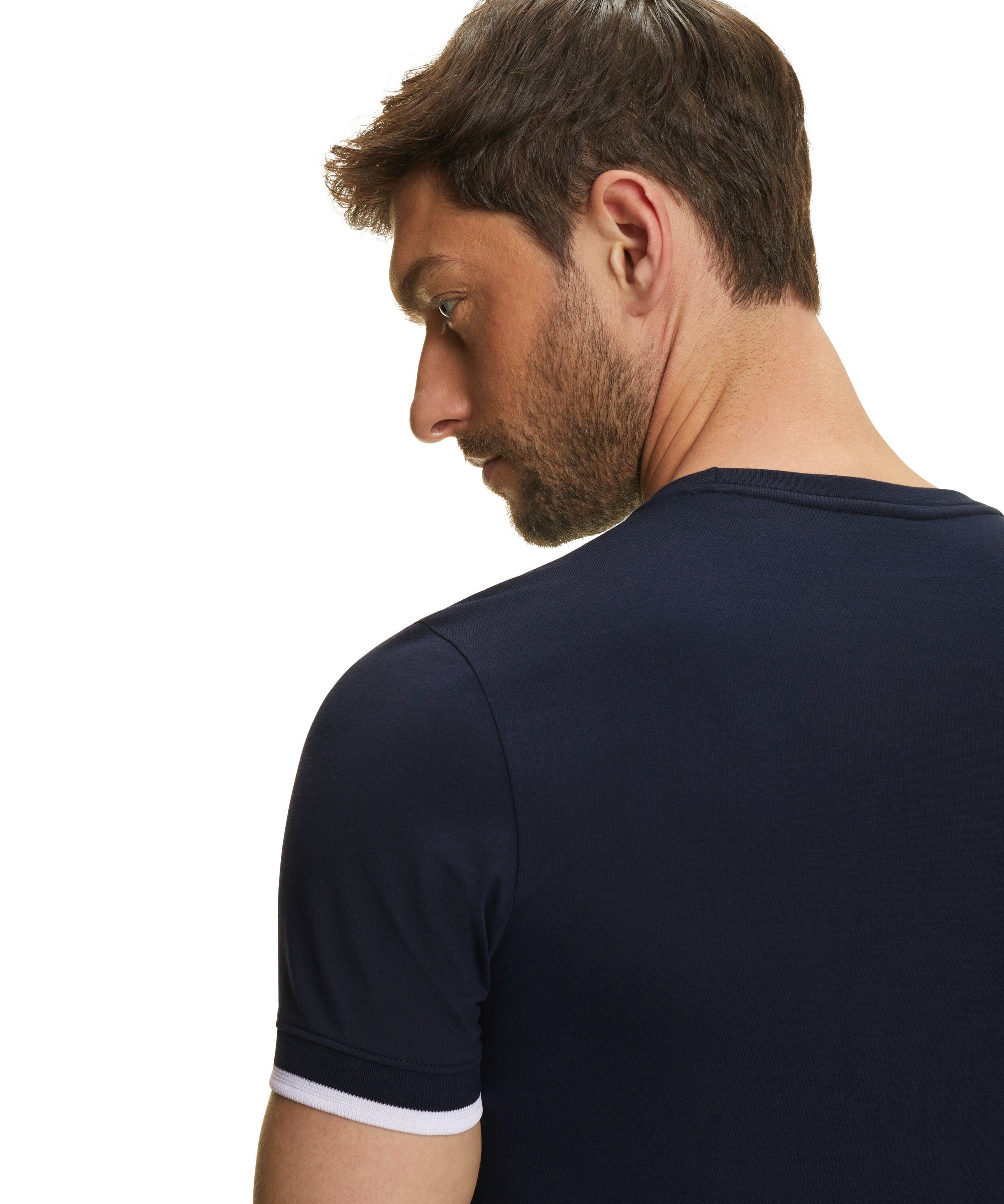 FALKE Pima-Baumwolle (1-tlg) T-Shirt space hochwertiger aus blue (6116)