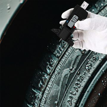Retoo Reifendrucksensor Digital Profiltiefenmesser Reifenmessgerät Tiefenmesser Messschieber, (Reifenmessergerät, Elektrischer Laufflächenmesser, Originalverpackung), Messgenauigkeit von 0,01 mm, Digitalanzeige, Automatische Abschaltung