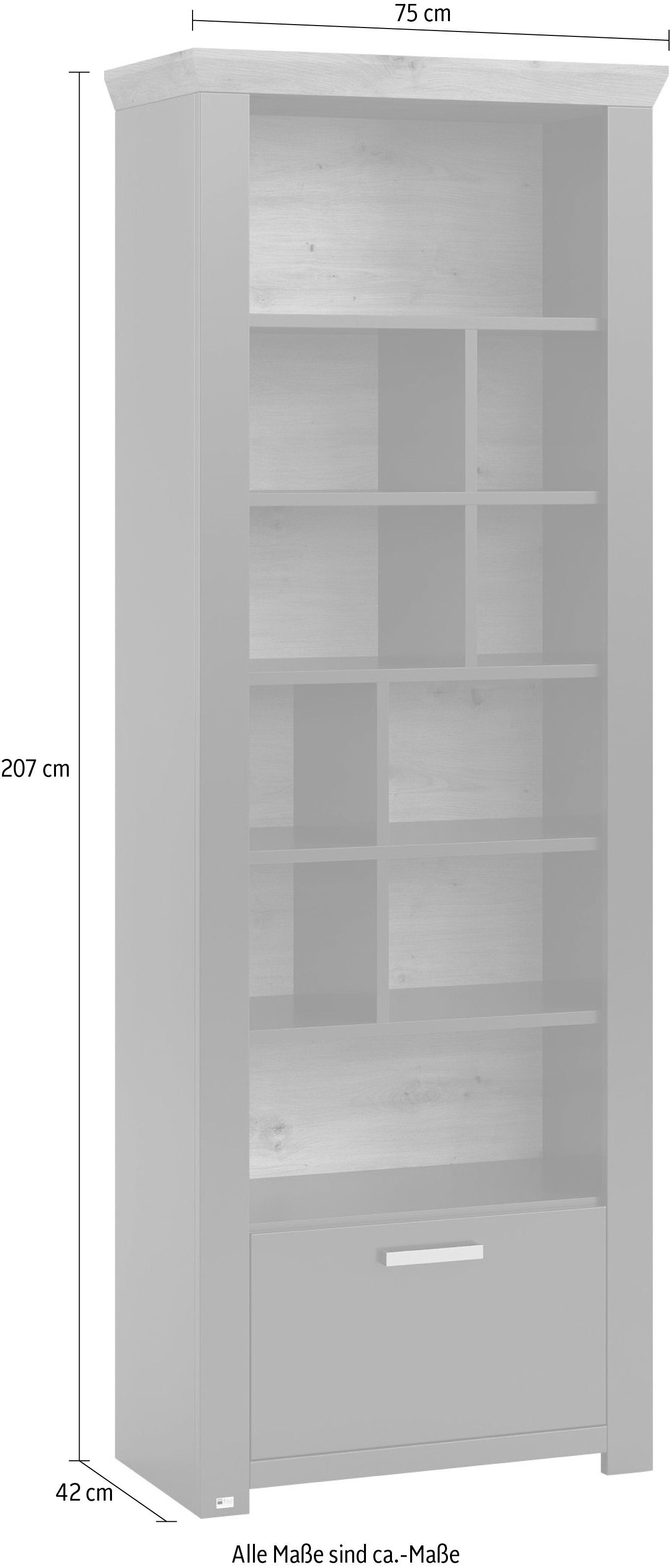 set one by Musterring Mehrzweckschrank offenen Fächern 07, mit Typ 1 10 und Schubkasten york