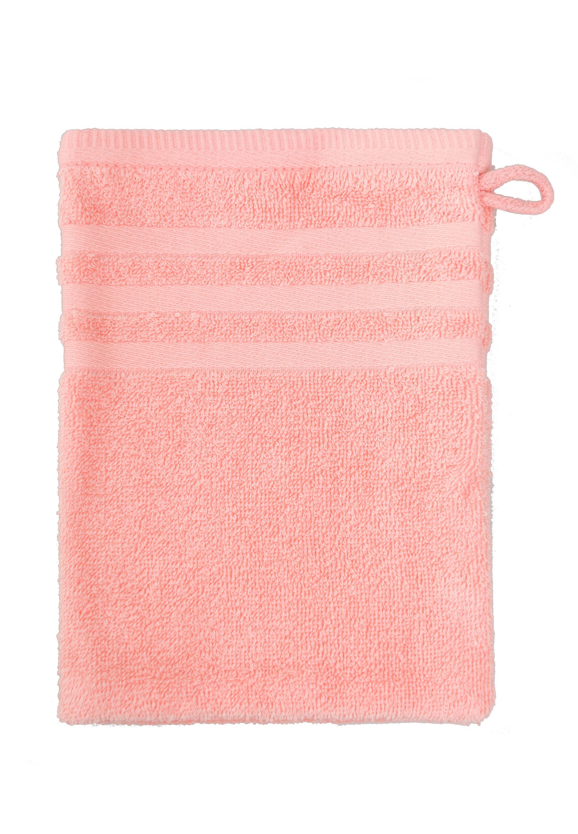 grace grand spa Waschlappen (3-tlg), im 3er-Pack mit Streifen-Bordüre rosa