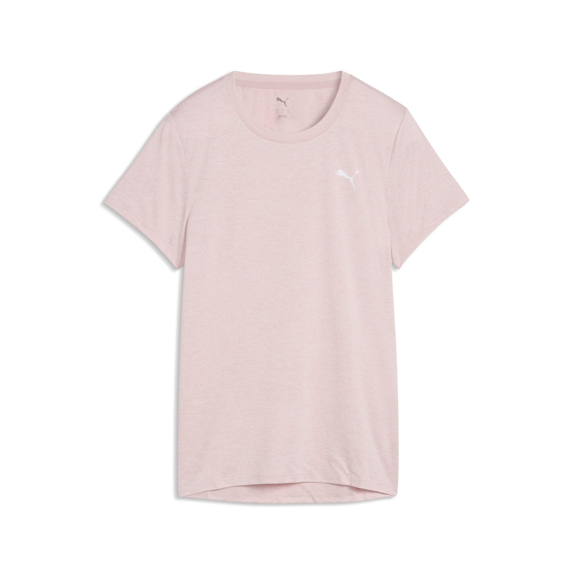 PUMA Trainingsshirt W TAD ESSENTIAL HEATHER TEE mit kleinem Logo auf der Brust, Kurzarm, in normaler Länge