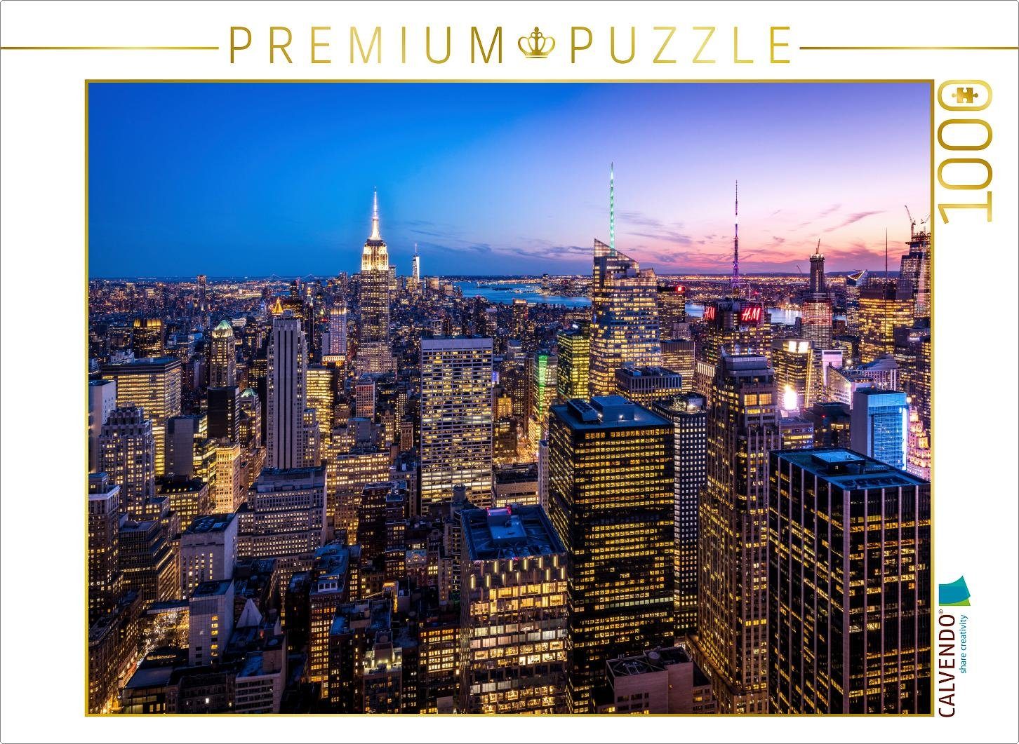CALVENDO Puzzle CALVENDO Puzzle Manhattan mit Empire State Building, New  York City, USA 1000 Teile Lege-Größe 64 x 48 cm Foto-Puzzle Bild von  Manfred Leiter, 1000 Puzzleteile