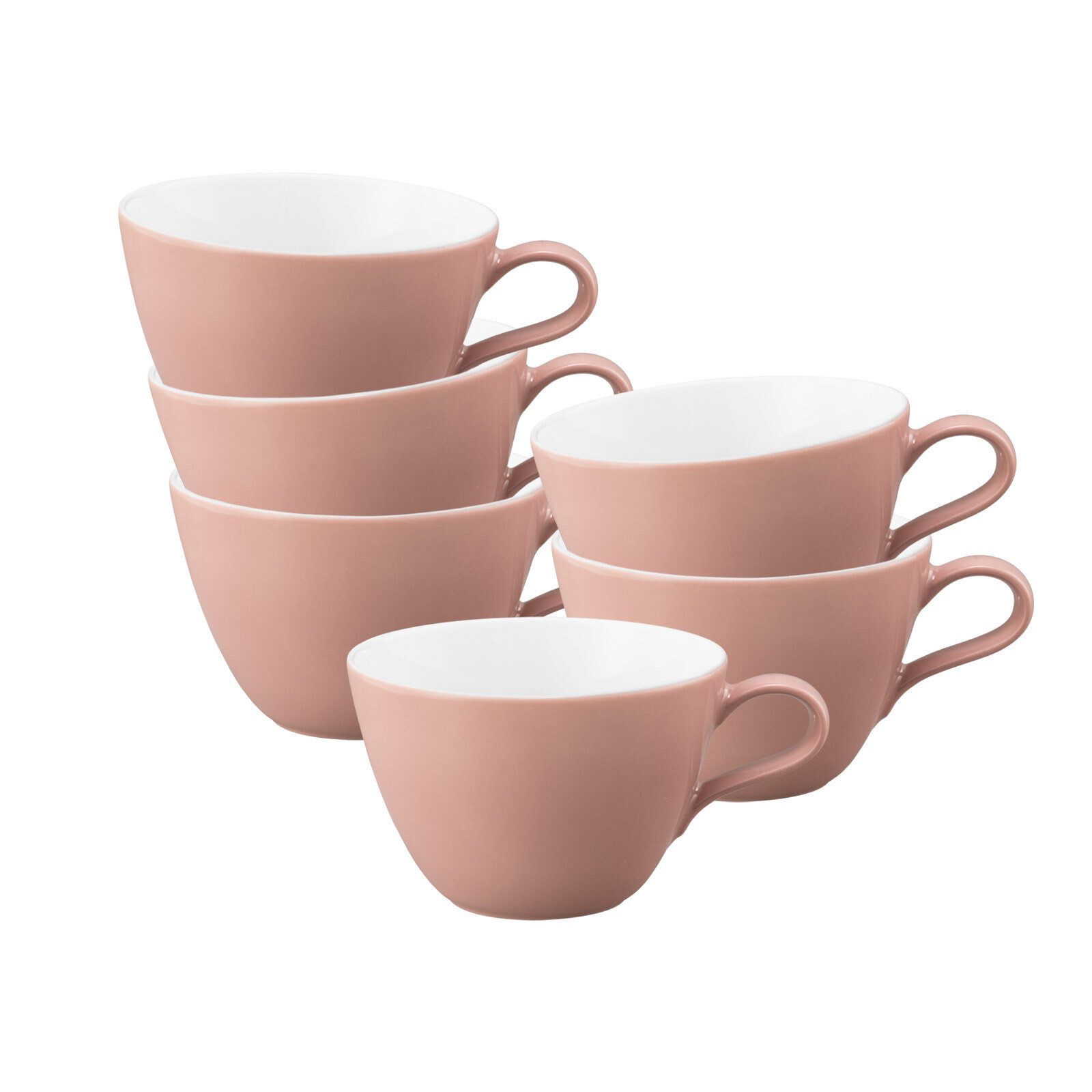 Seltmann Weiden Cappuccinotasse Life Fashion Milchkaffeetassen 370 ml 6er Set, 6-tlg., Porzellan