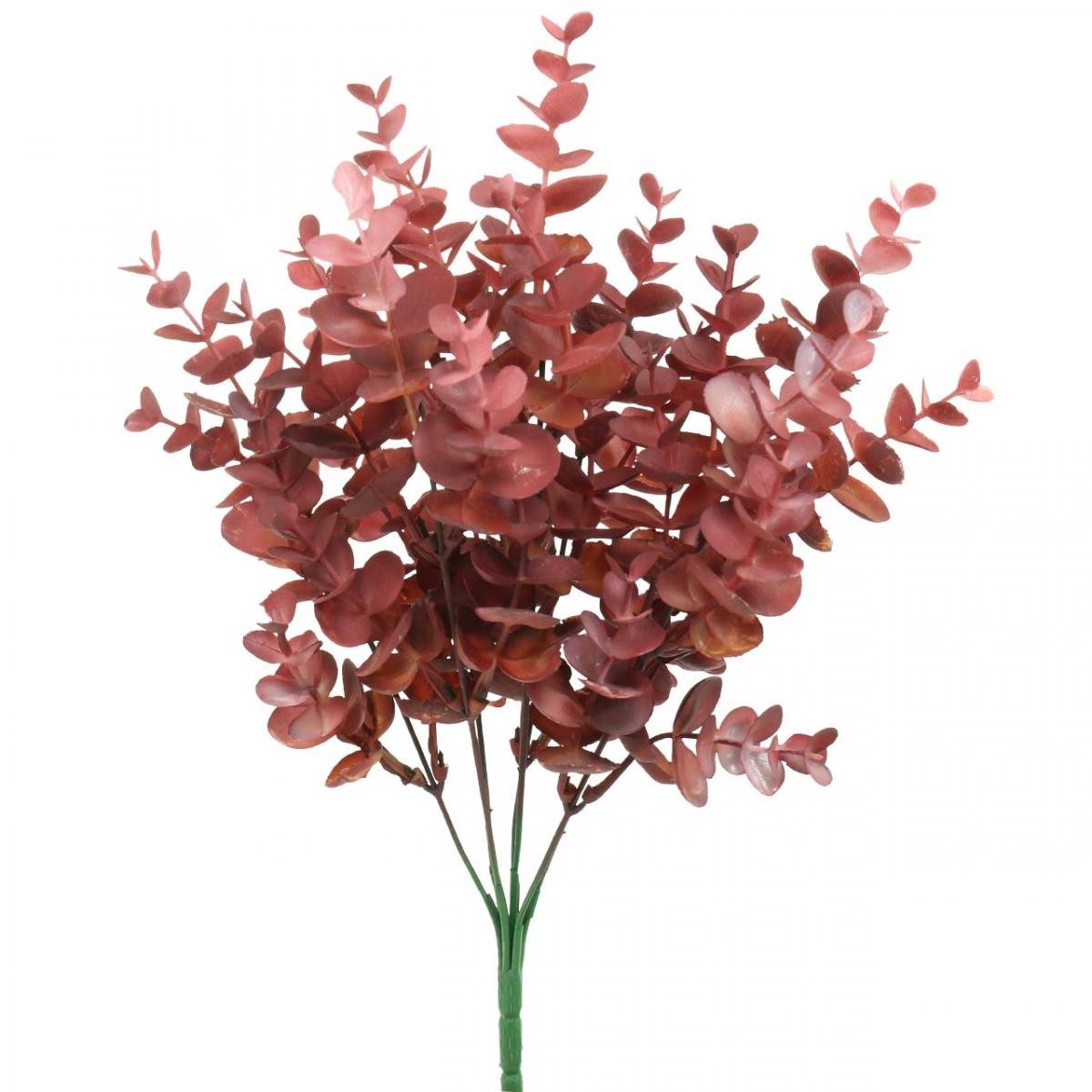 Künstliche Zimmerpflanze Herbstdeko Eukalyptus Rot, Kunstzweig 36cm, Scandi günstig online kaufen